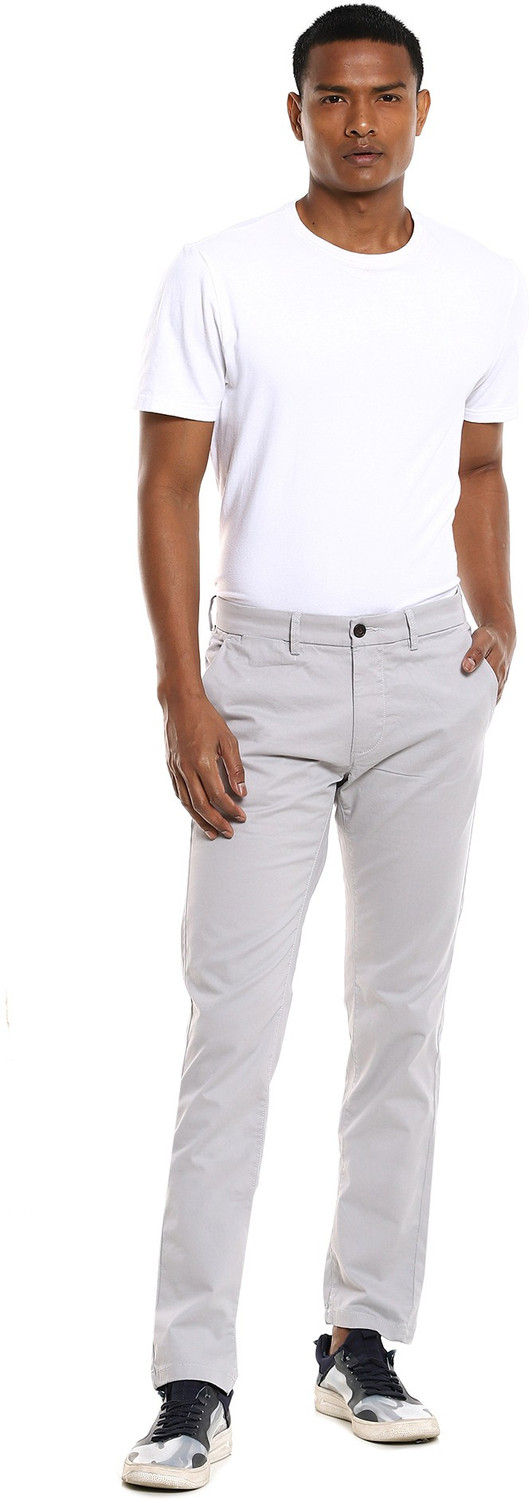 Image of Arrow Sport Regular Fit Men Grey Trousers