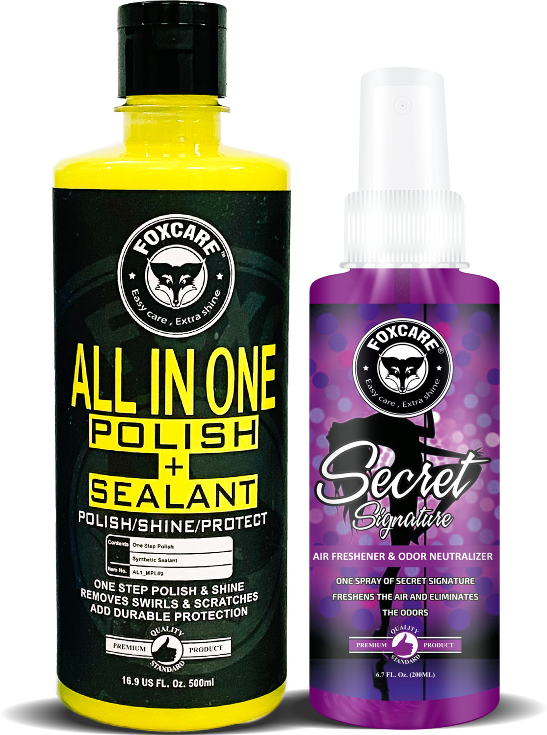 Image of FOXCARE Liquid Car Polish for Exterior, Dashboard, Bumper, Tyres, Leather, Headlight, Chrome Accent, Metal Parts