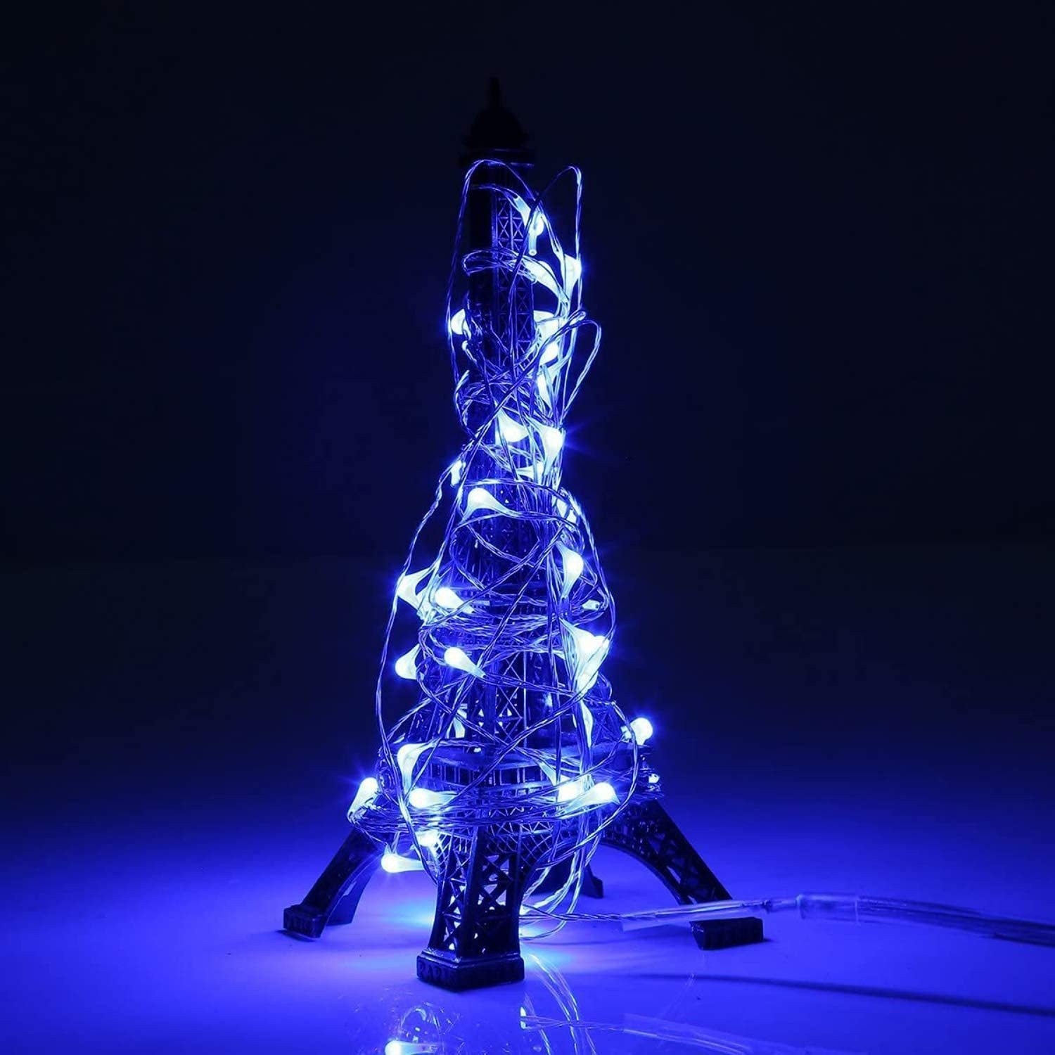 Image of MANSAA 50 LEDs 5 m Blue Steady String Rice Lights