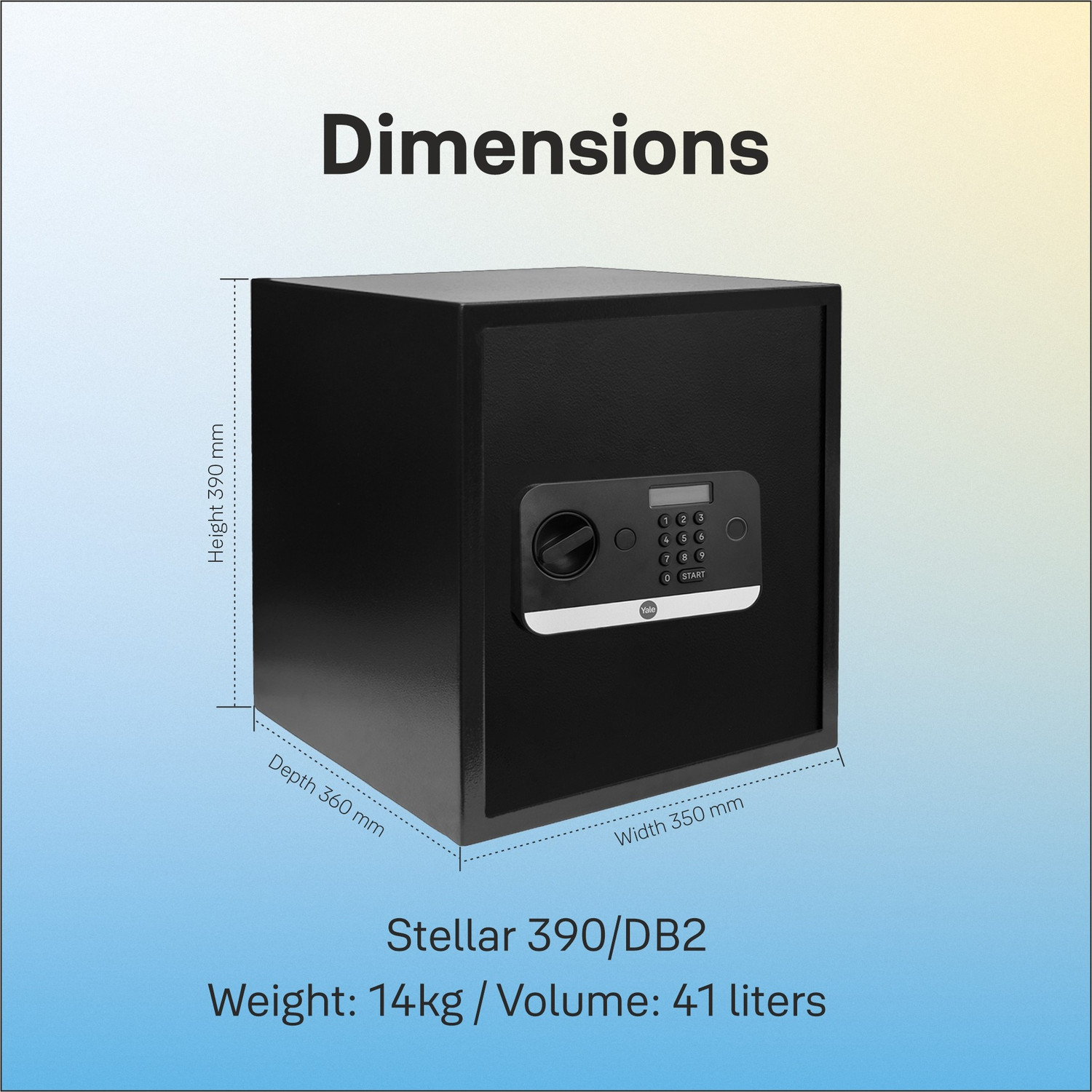 Image of Yale Stellar 41 Litres Biometric Safe Locker for Home & Office - Black Safe Locker (Biometric) Safe Locker