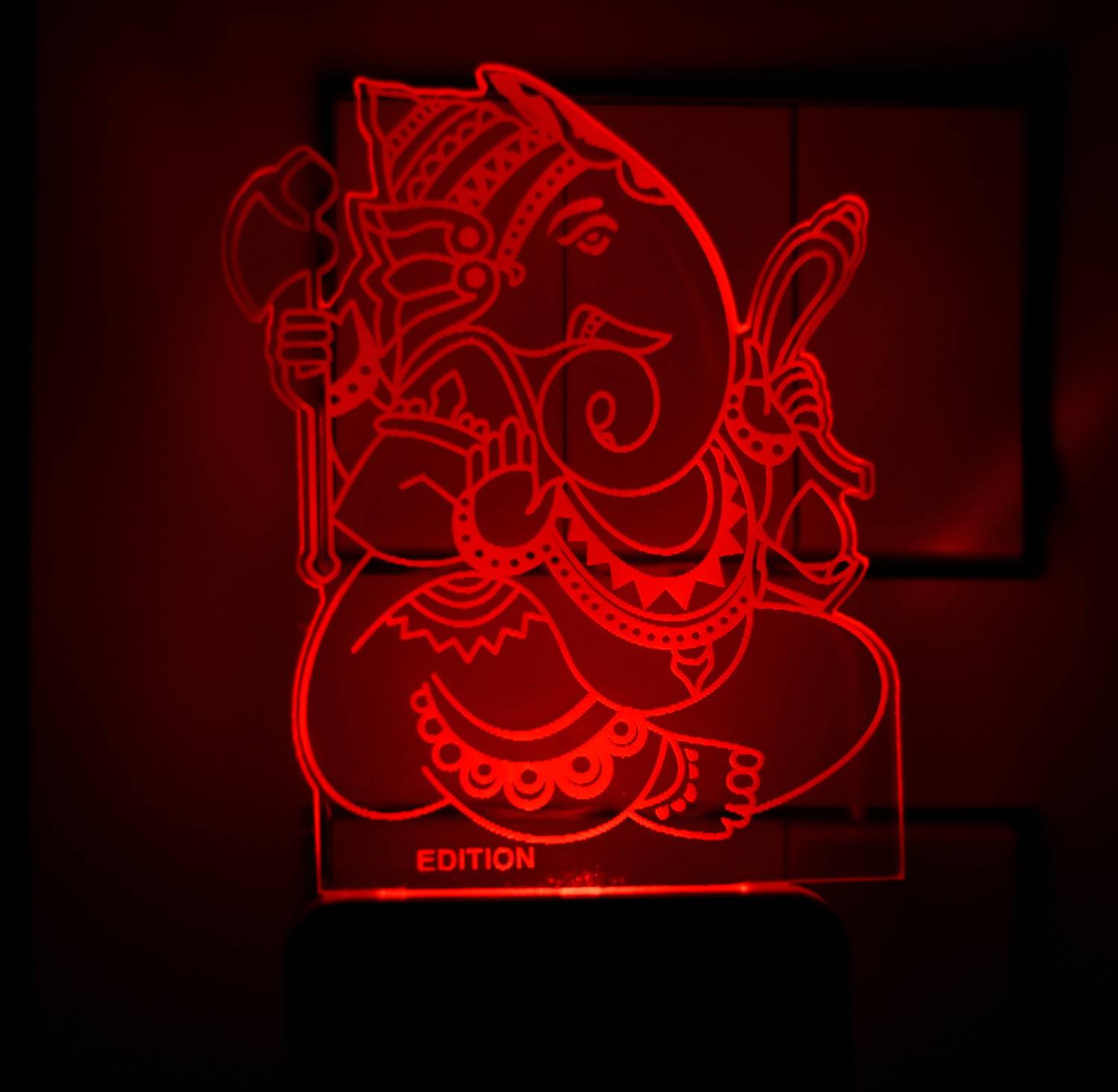 Casakart Ganesha 3D Illusion LED Light Night Lights for 7 Colors Led Changing Lighting Bedroom Decoration Decorative Lighting Gifts for Boys Girls Kids Baby Night Lamp