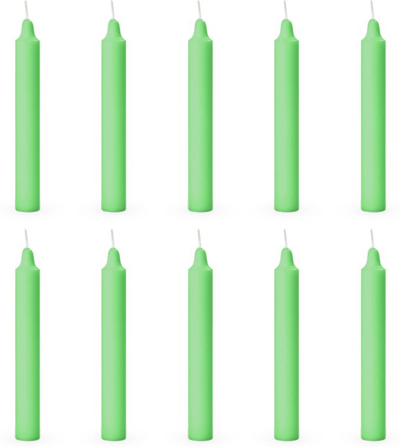 AuraDecor Pillar Candle Set Of 10 (Green) Candle