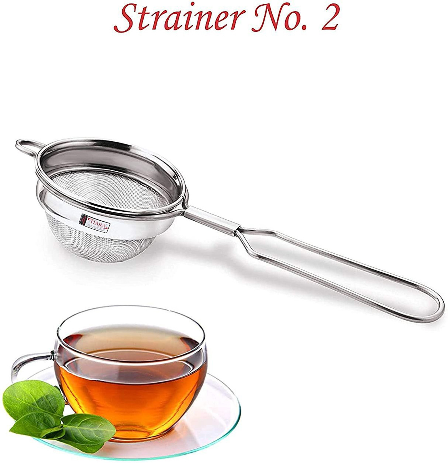 Image of TIARA 3PC Max Round Single Net Tea Coffee Stainless Steel (304 Steel Food Grade) Tea Strainer