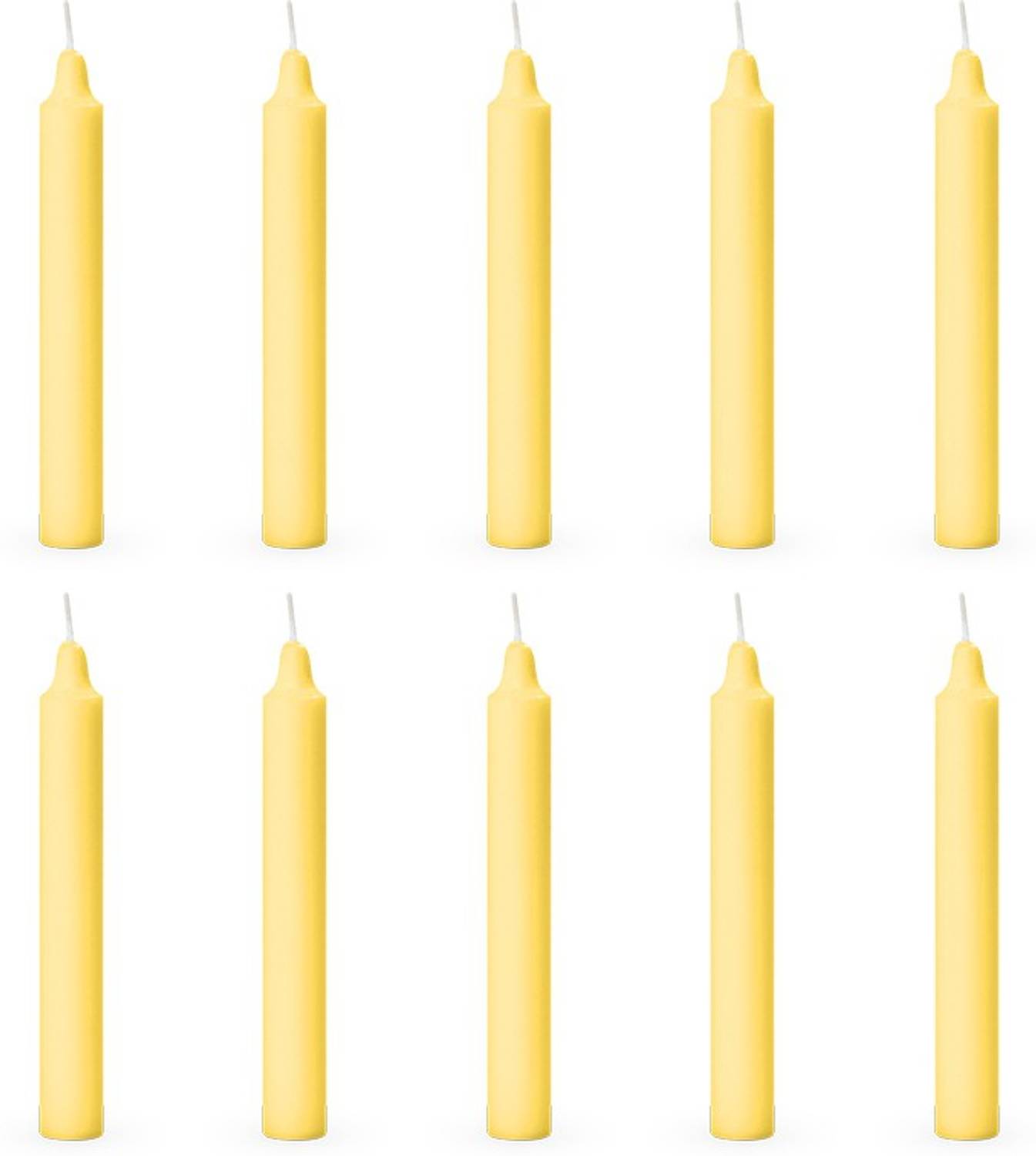 AuraDecor Pillar Candle Set Of 10 (Yellow) Candle