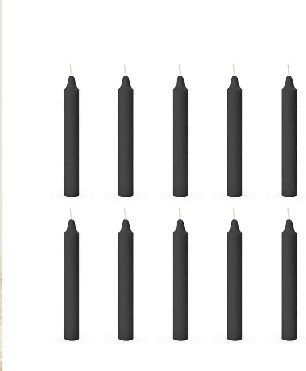 AuraDecor Pillar Candle Set Of 10 (Black) Candle