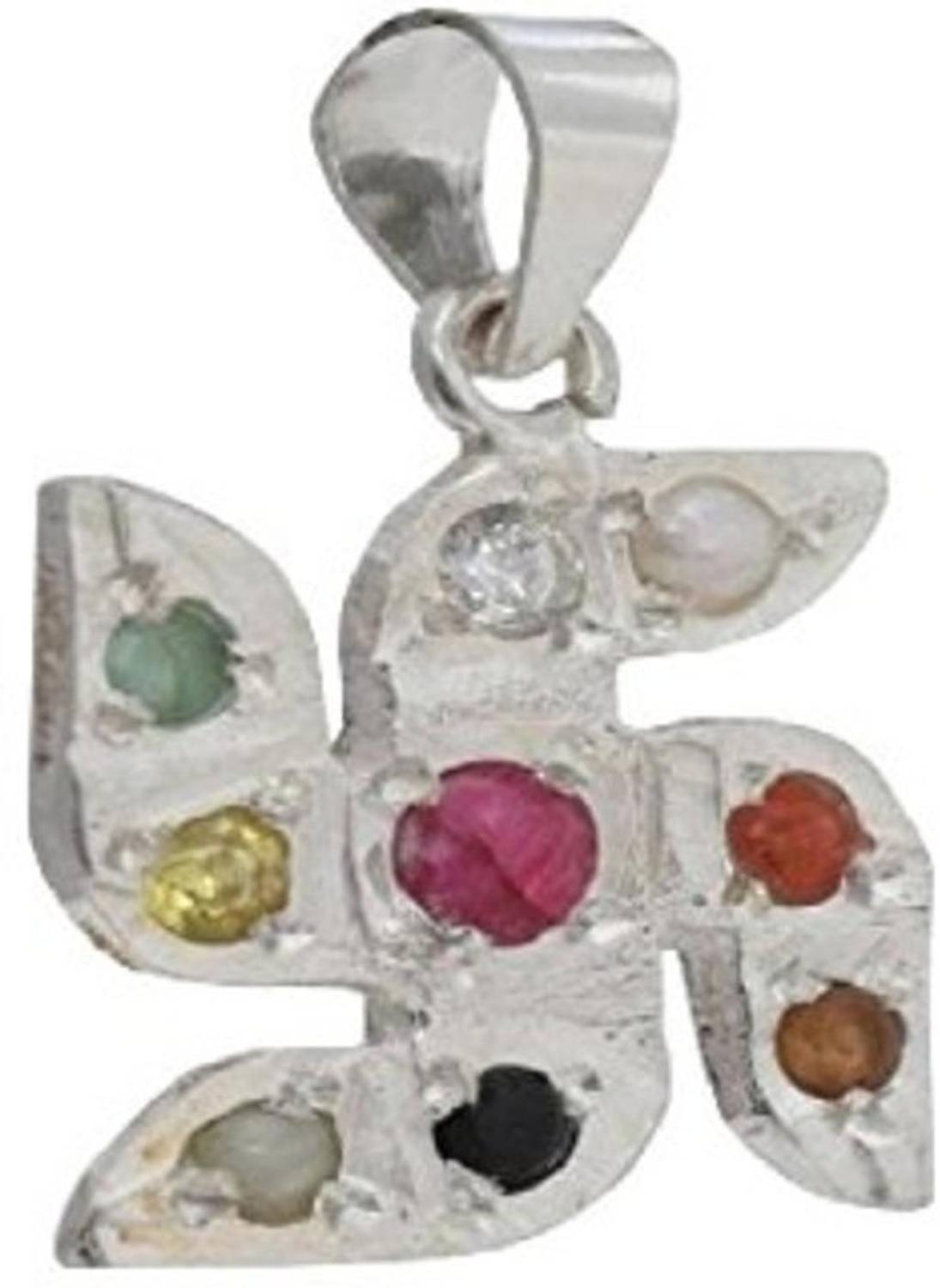 brahmgyan gallary Navratan pendent most powerful and original silver coated with silk dori Sterling Silver Alloy Pendant