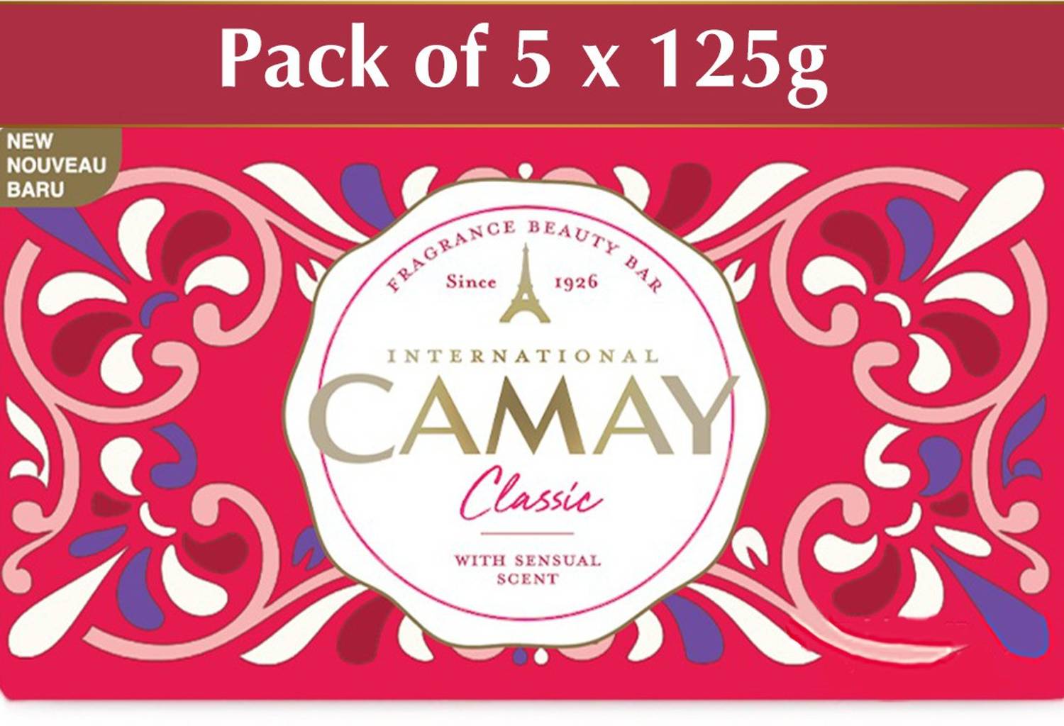 Camay Classic International Beauty Bar| French Fragrance| For Soft Skin 125g PO5