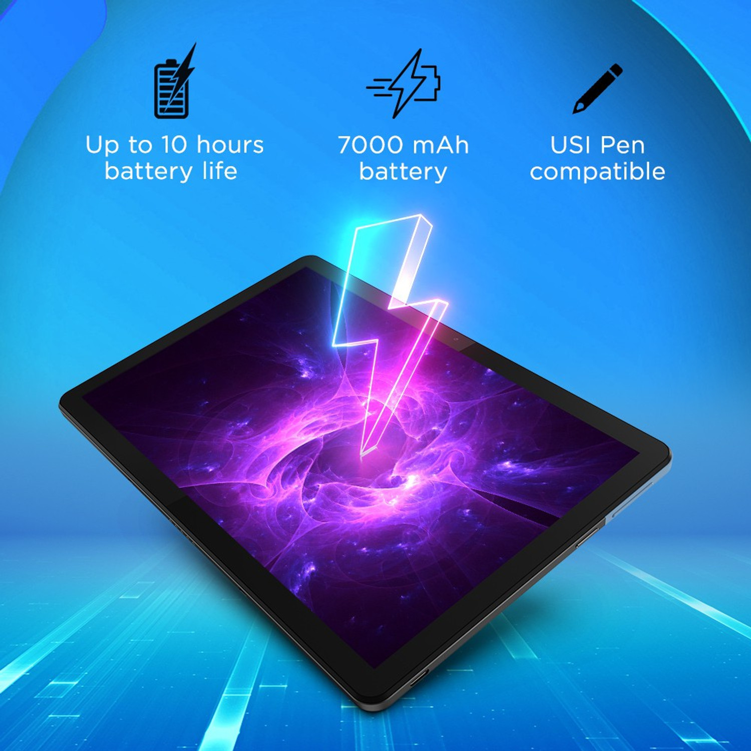 Image of Lenovo Ideapad Duet Chromebook 4 GB RAM 128 GB ROM 10.1 inch with Wi-Fi Only MediaTek P60T Octa Core Tablet (Ice Blue, Iron Grey)