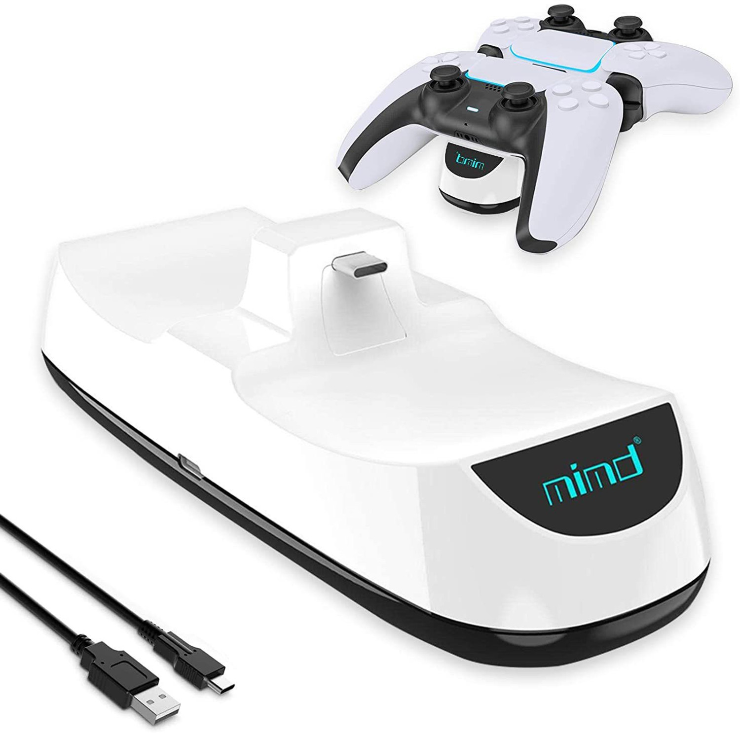 Image of microware Charging Station Dock for Sony PS5 with LED Indicator Quickly Charger Type-C Port Supprt 2 pcs Play Station 5 DualSense Wireless Controller Charging Station
