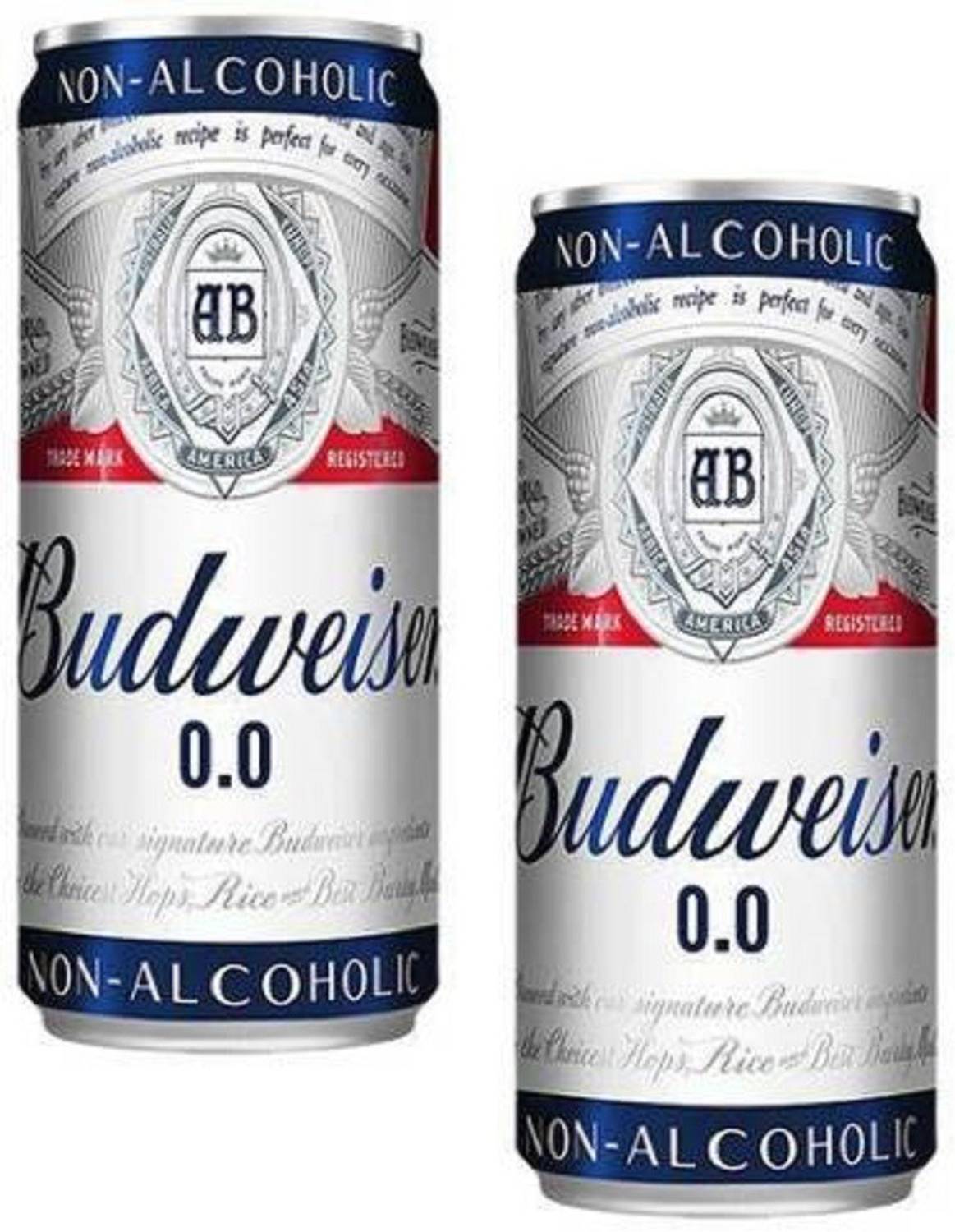 Budweiser Non Alcoholic Beer (Imported) 330ml(Pack of 2) Can (2 x