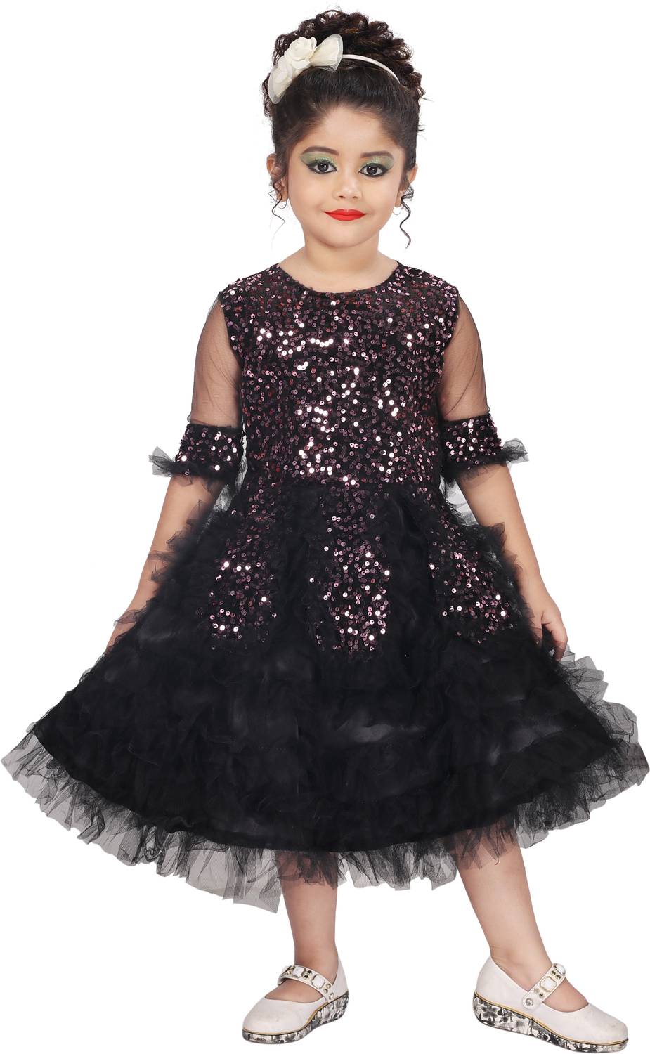 Samshil Fashion Girls Below Knee Festive/Wedding Dress