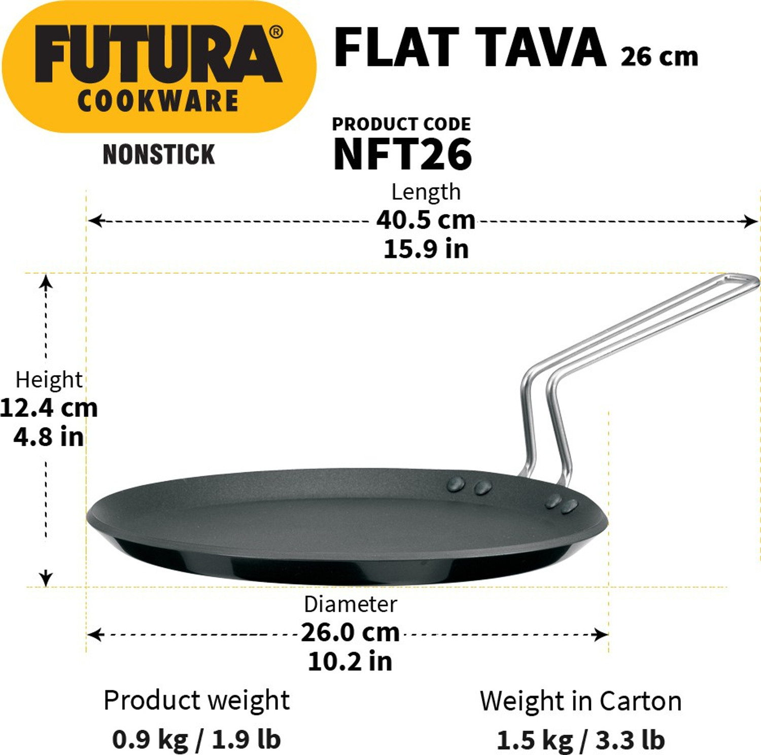 Image of Hawkins Flat (NFT26) Tawa 26 cm diameter