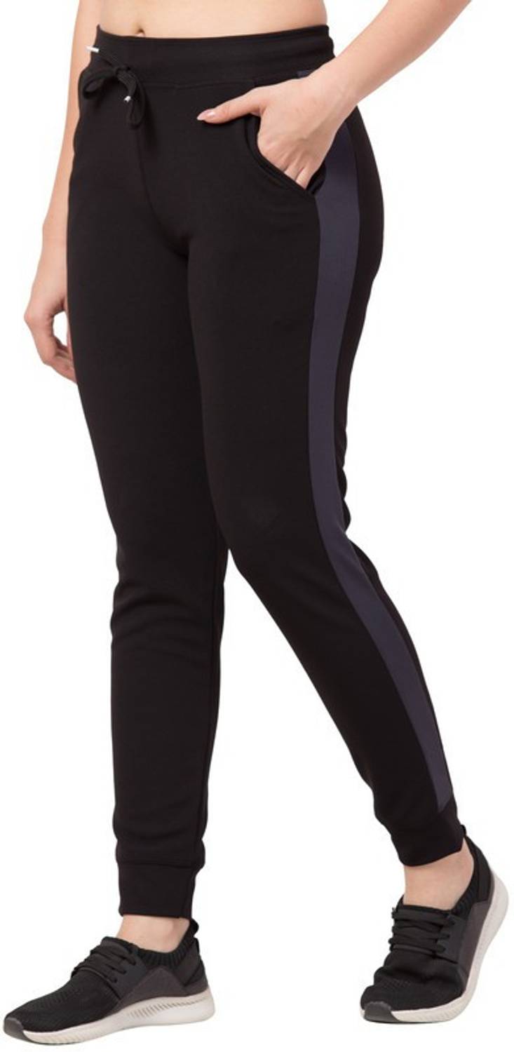 Bluecon Solid Women Black Track Pants
