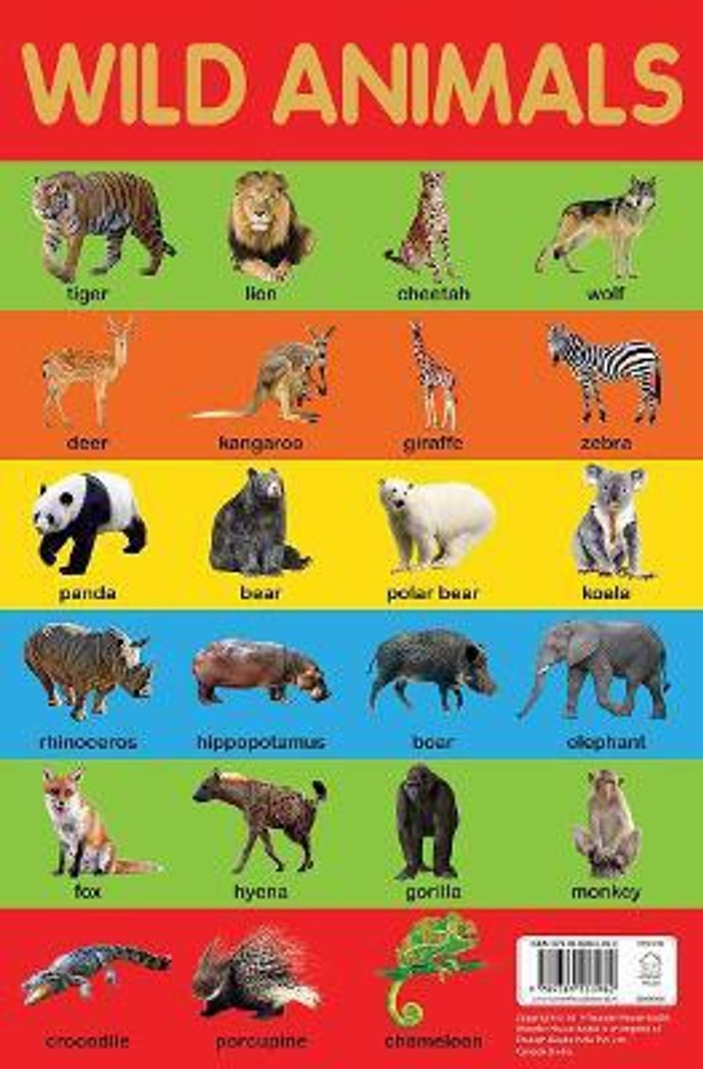 Image of Wild Animals Chart - Early Learning Educational Chart For Kids: Perfect For Homeschooling, Kindergarten and Nursery Students (11.5 Inches X 17.5 Inches) - By Miss & Chief