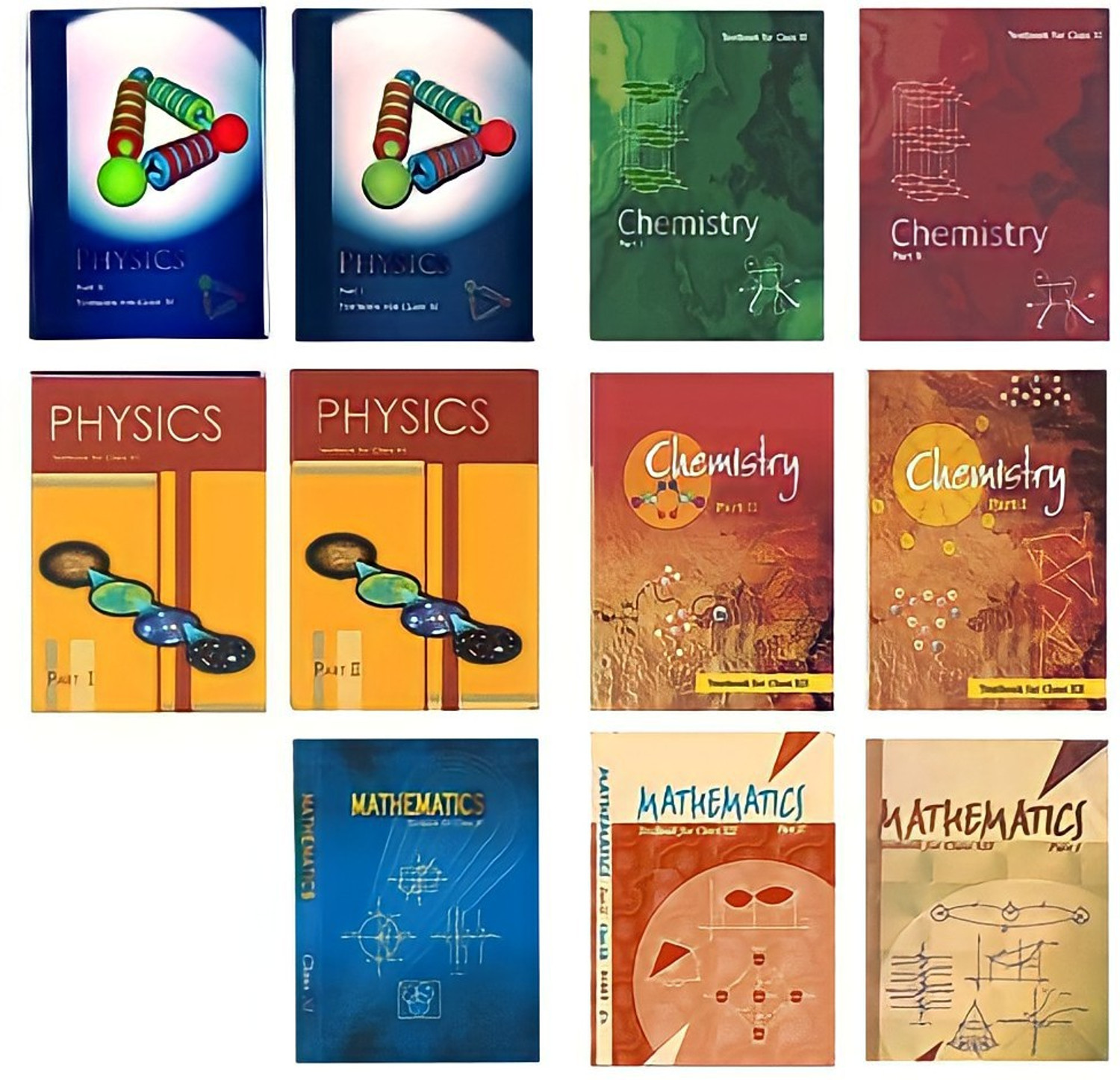 NCERT Textbook ( Physics Part 1&2, Chemistry Part 1&2 Math, Only 12th Math Part 1&2) For Class 11th & 12th Combo Set, English Medium Paperback Binding, CBSE Board