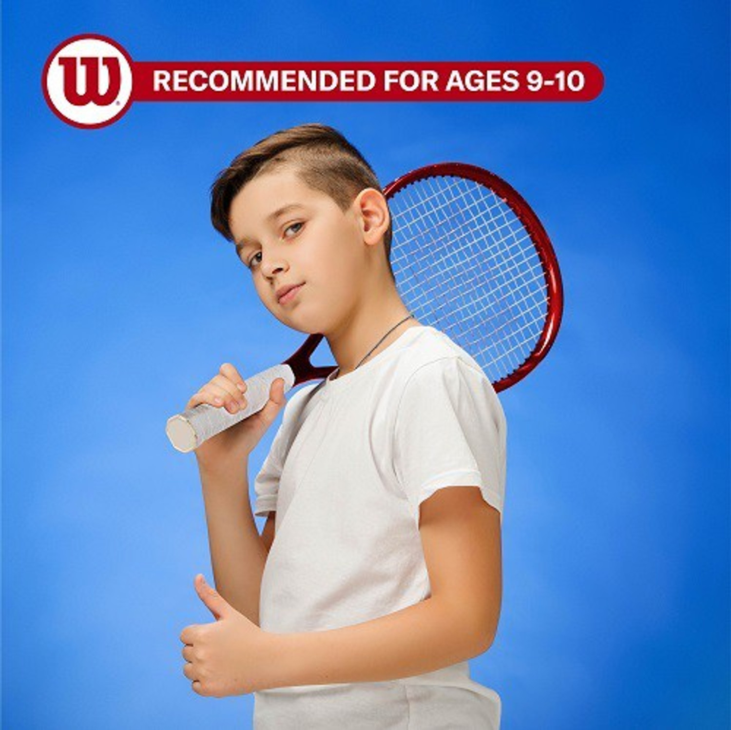 Image of WILSON Roger Federer 25 Red, White Strung Tennis Racquet (Pack of: 1, 225 g)