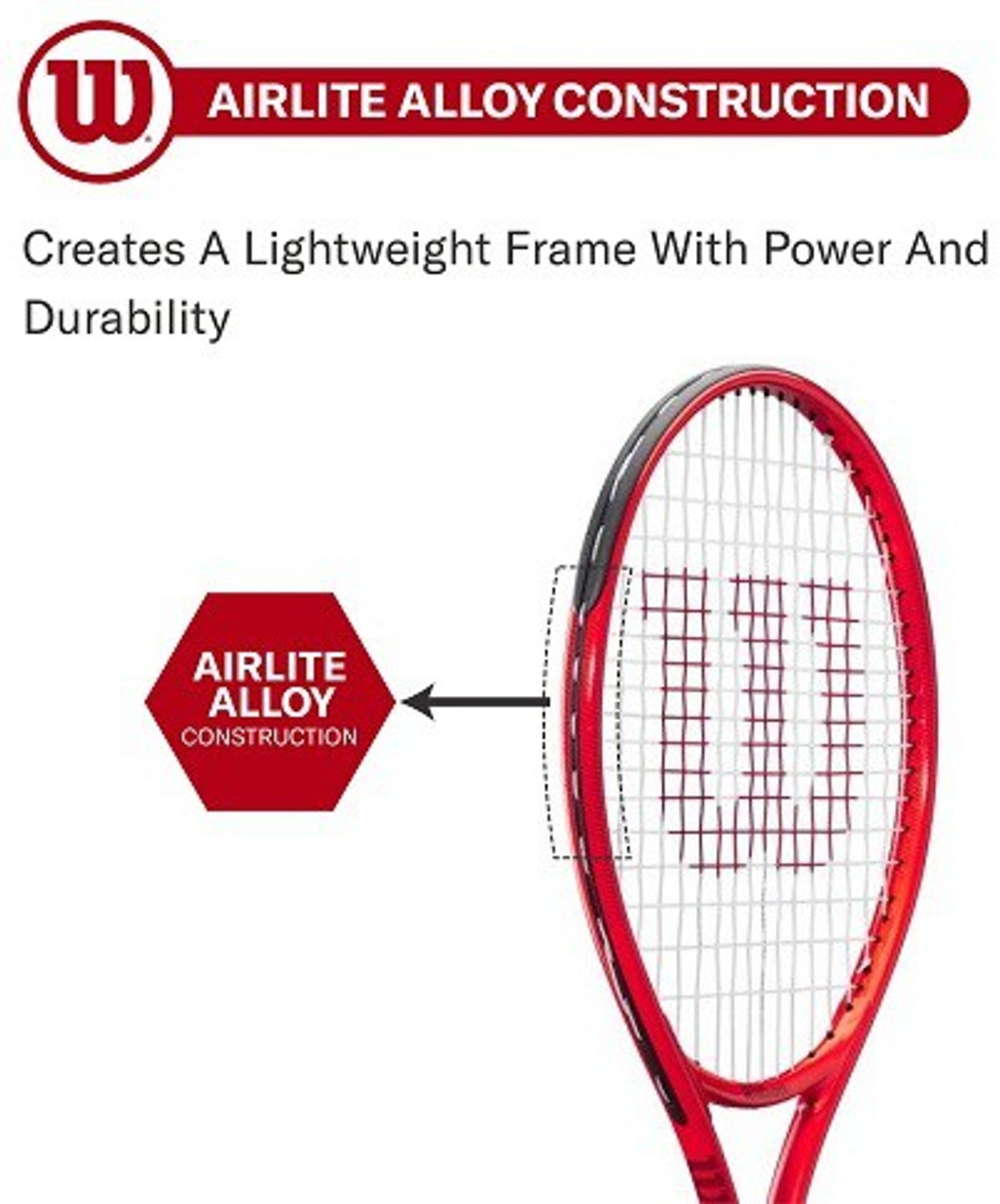 Image of WILSON Roger Federer 25 Red, White Strung Tennis Racquet (Pack of: 1, 225 g)