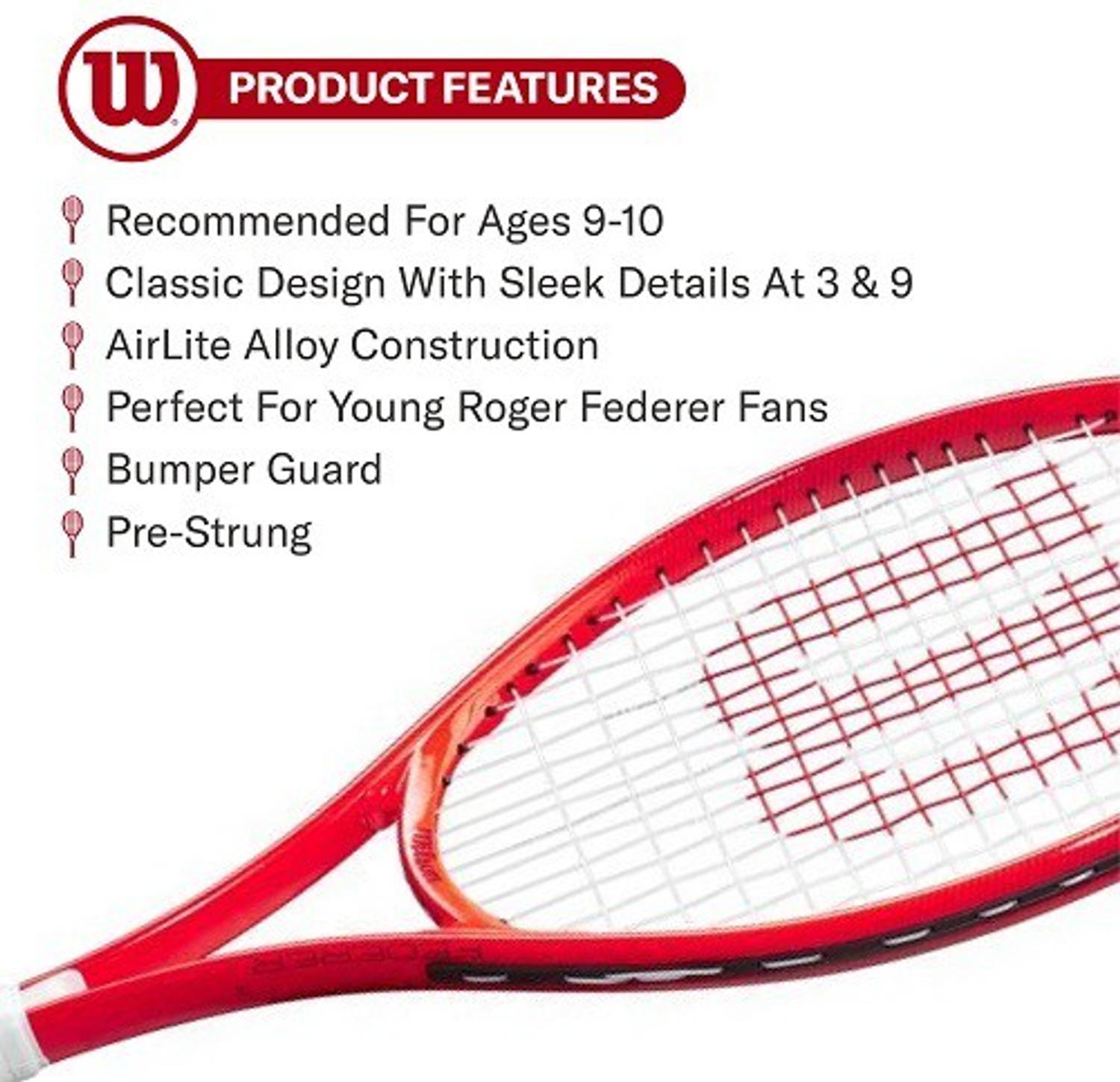 Wilson Roger Federer 25 inch Çocuk Tenis Raketi
