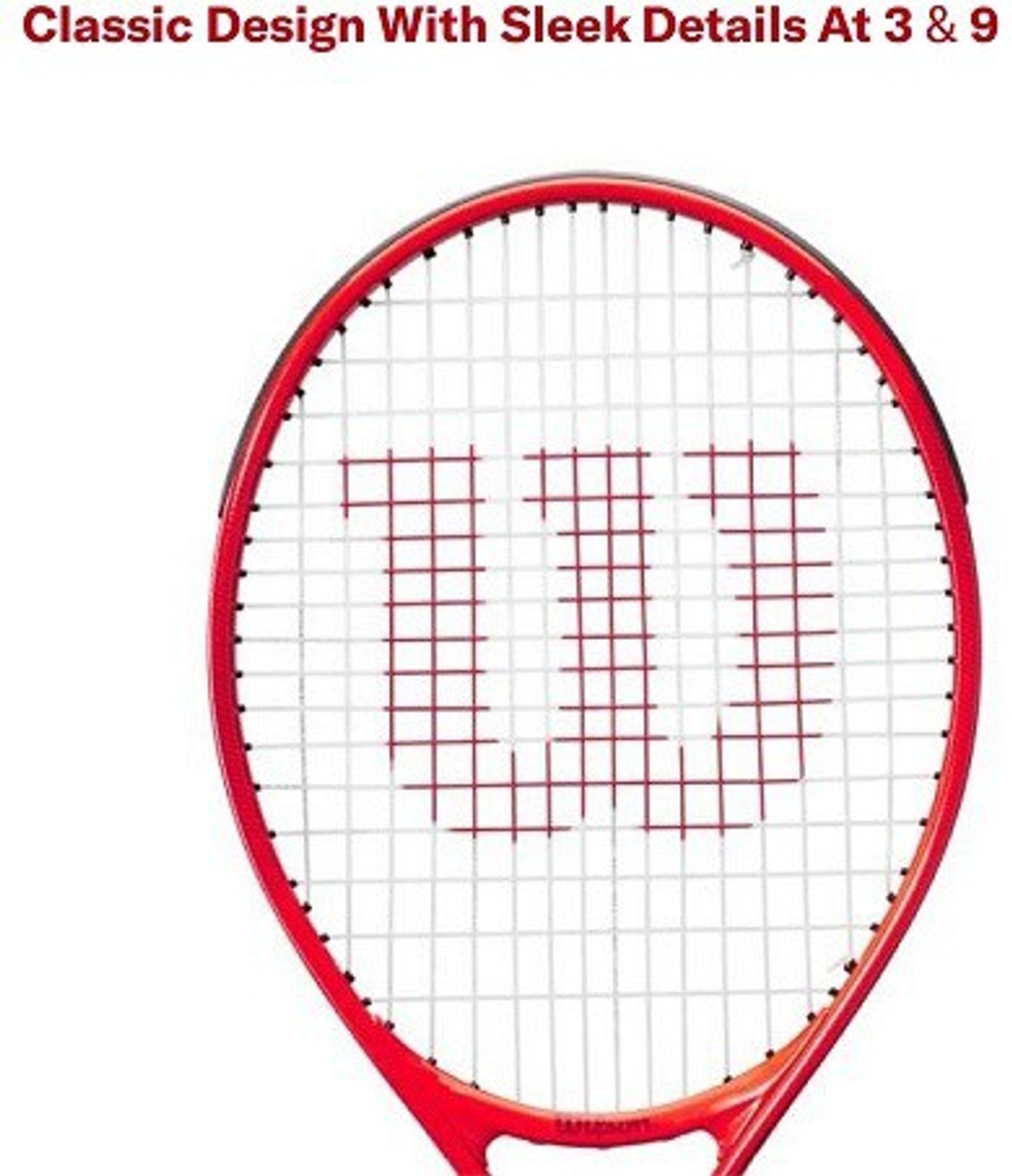Image of WILSON Roger Federer 25 Red, White Strung Tennis Racquet (Pack of: 1, 225 g)