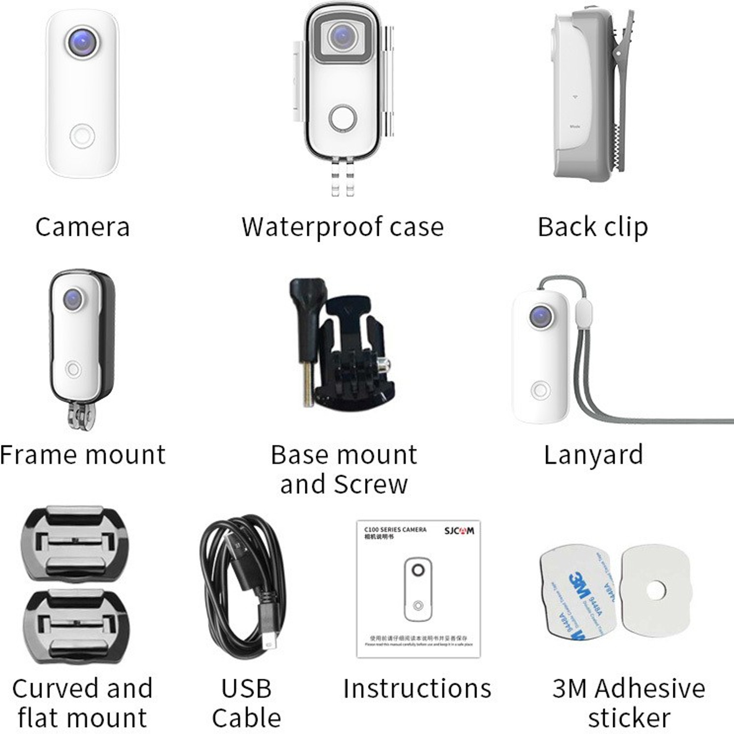 Image of SJCAM Action Camera C100+ 2K 30FPS | 30M Water Resistant | Magnetic Body Action Camera | WiFi 2.4 GHZ | Live Streaming | Insta Go | Body Cam | Webcam Sports and Action Camera
