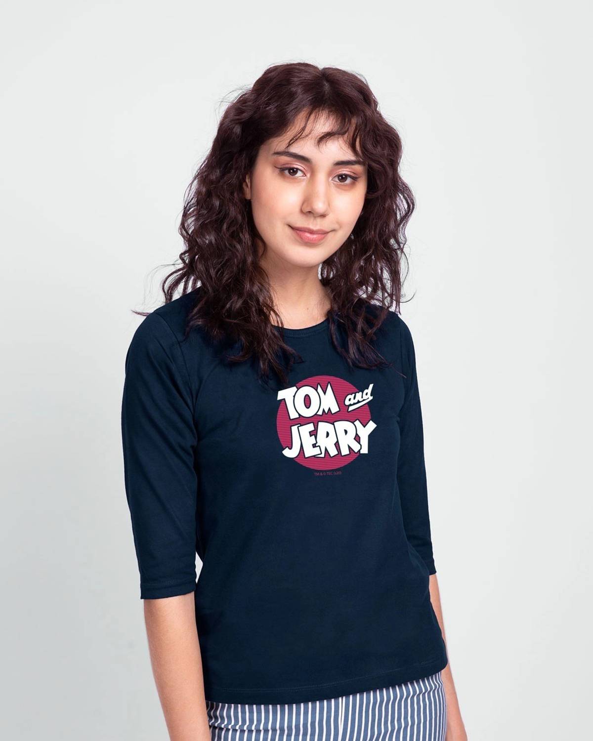 BEWAKOOF Printed Women Round Neck Blue T-Shirt