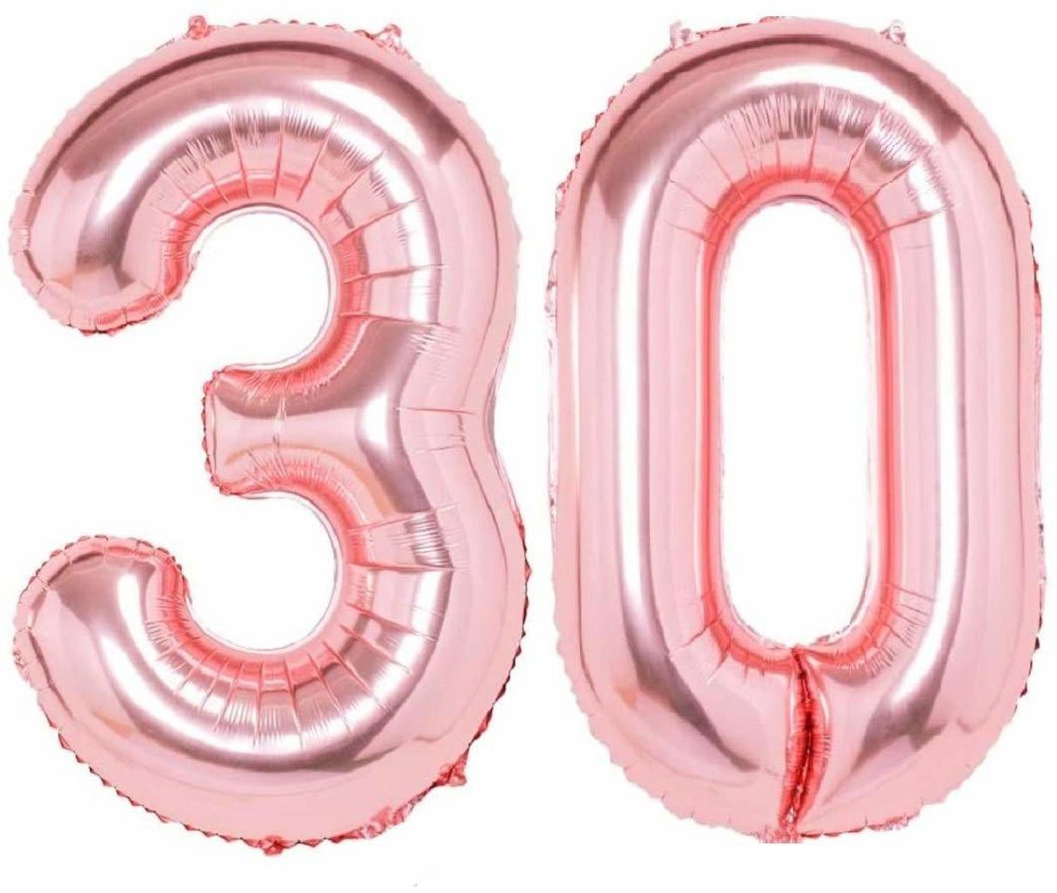 ACOME Solid 16” No.30 Rose Gold Foil Balloon for 30th Year Birthday Decoration Items for Boys Or Girls / Anniversary Decorations Pack of 2 Balloon