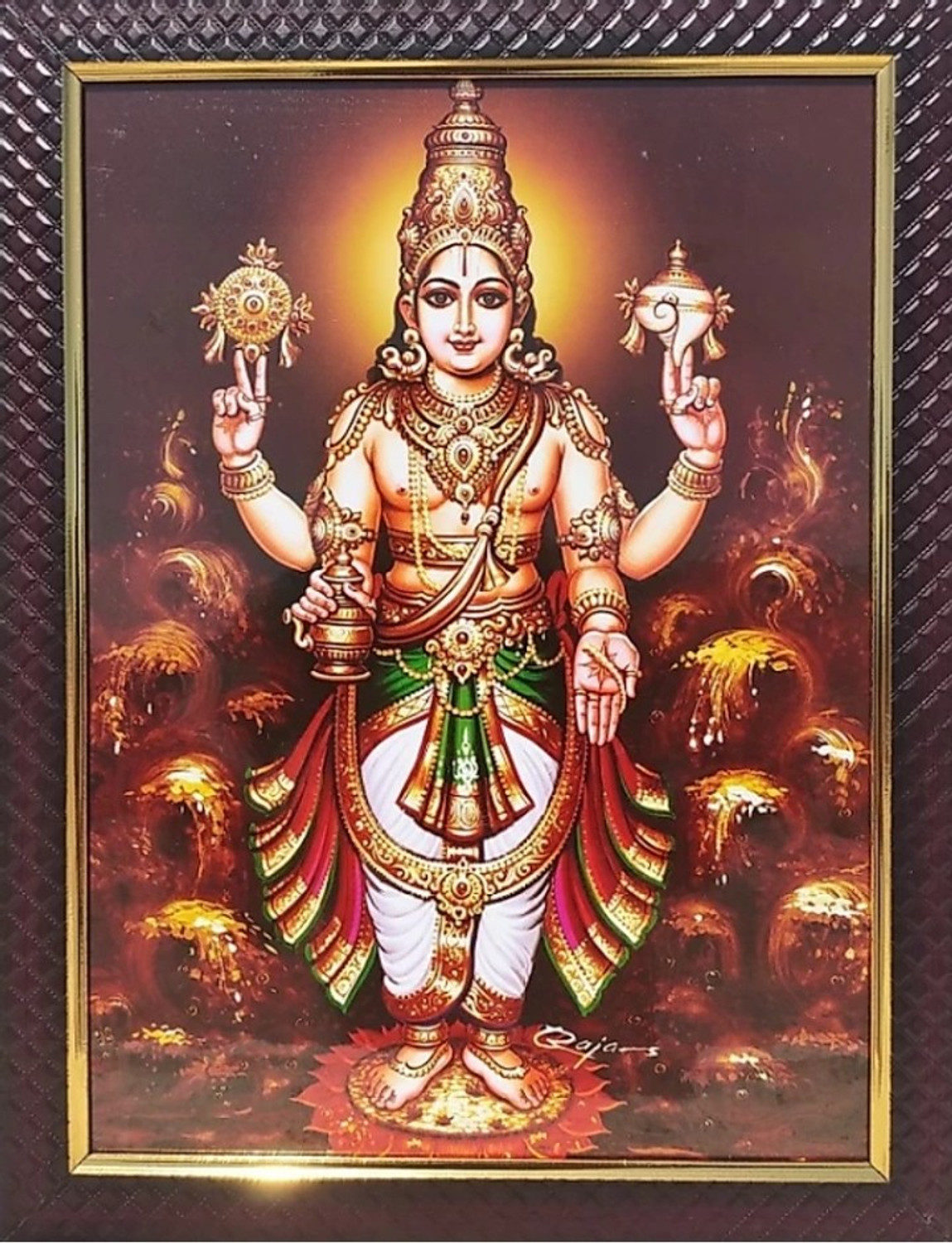 Image of FRAMTASTIC Dhanvantari God Photo Religious Frame