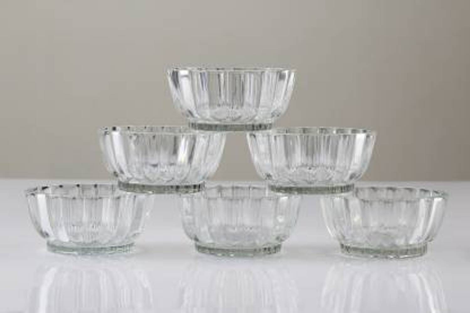 Aone Glass and Crockery Store Glass Serving Bowl glass bowl set of 6 lotus look 120ml