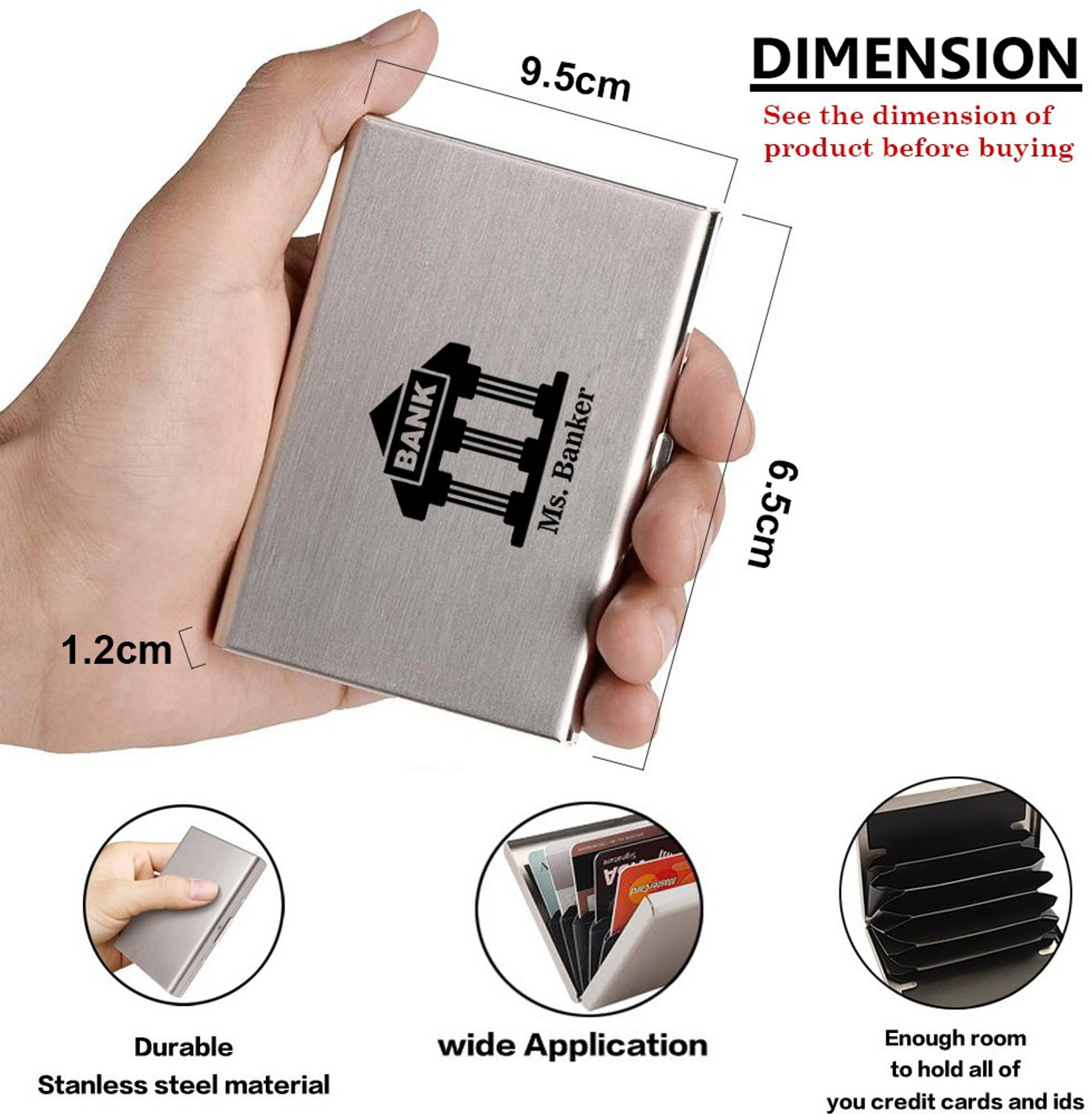 Image of StealODeal Ms. Banker Silver RFID Blocking Credit /Debit Aluminium 6 Card Holder