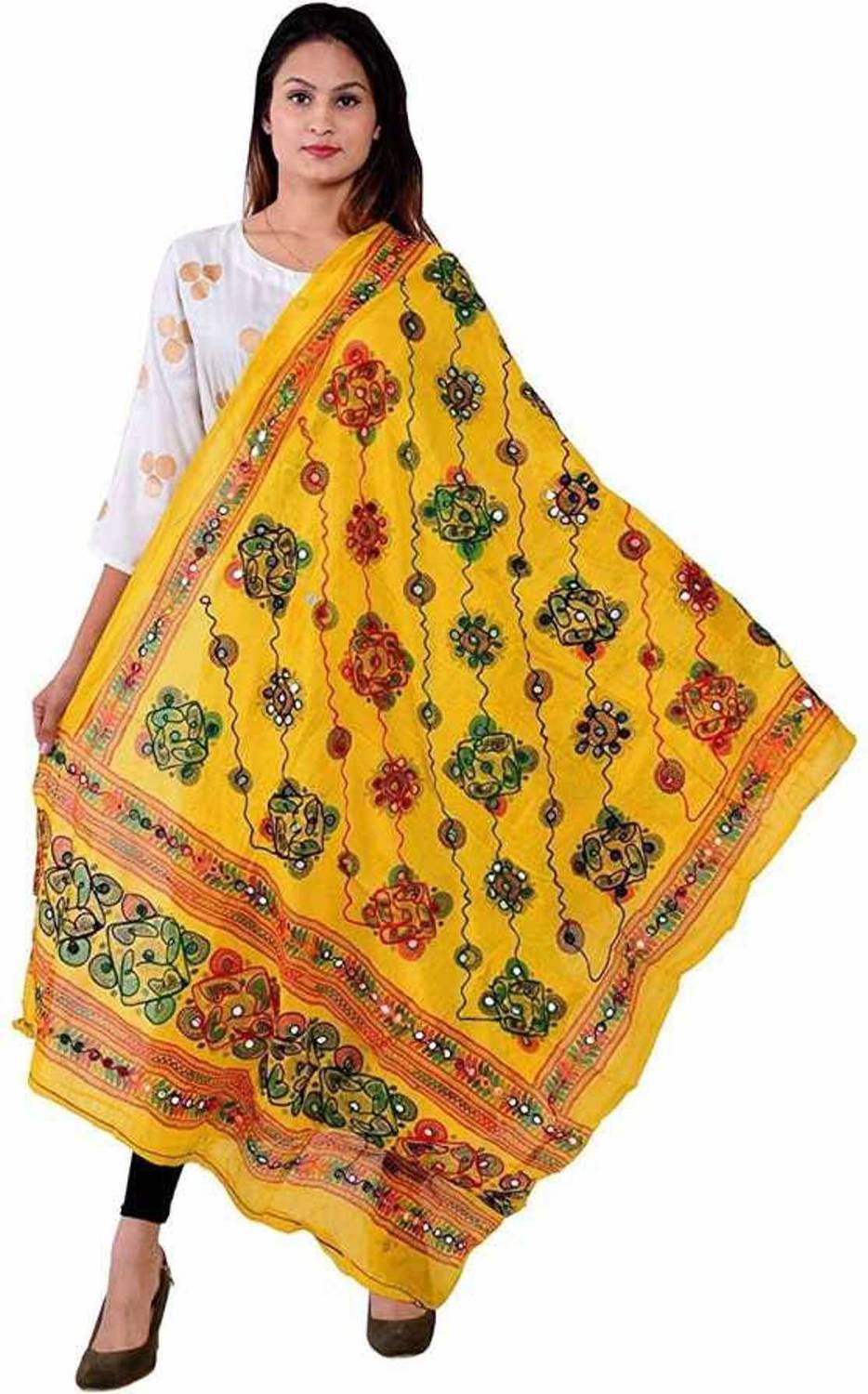 Nitya Enterprises Cotton Blend Embroidered Women Dupatta