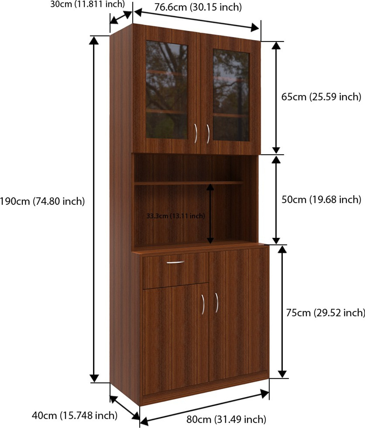 Image of Flipkart Perfect Homes Engineered Wood Crockery Cabinet