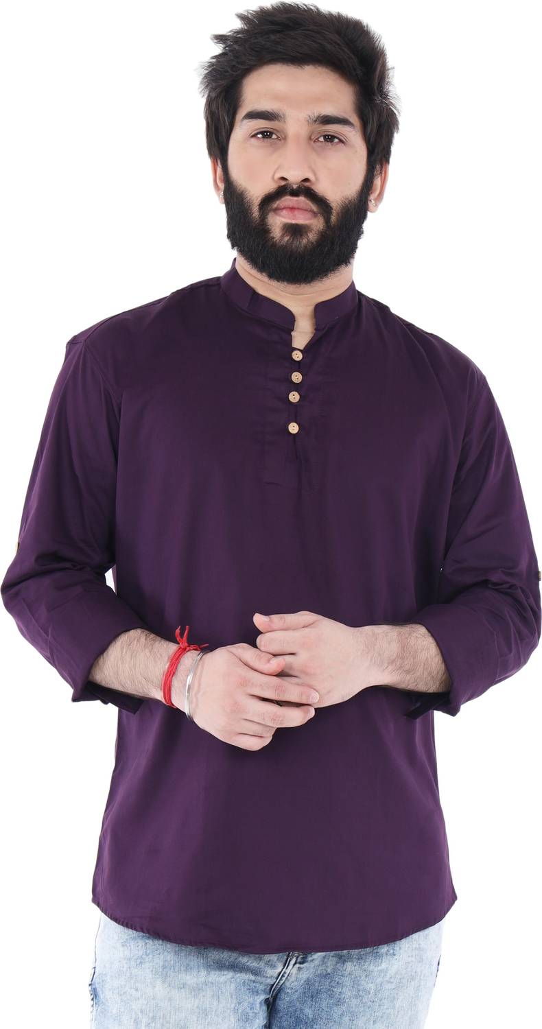 BLK Dunes Men Solid Straight Kurta