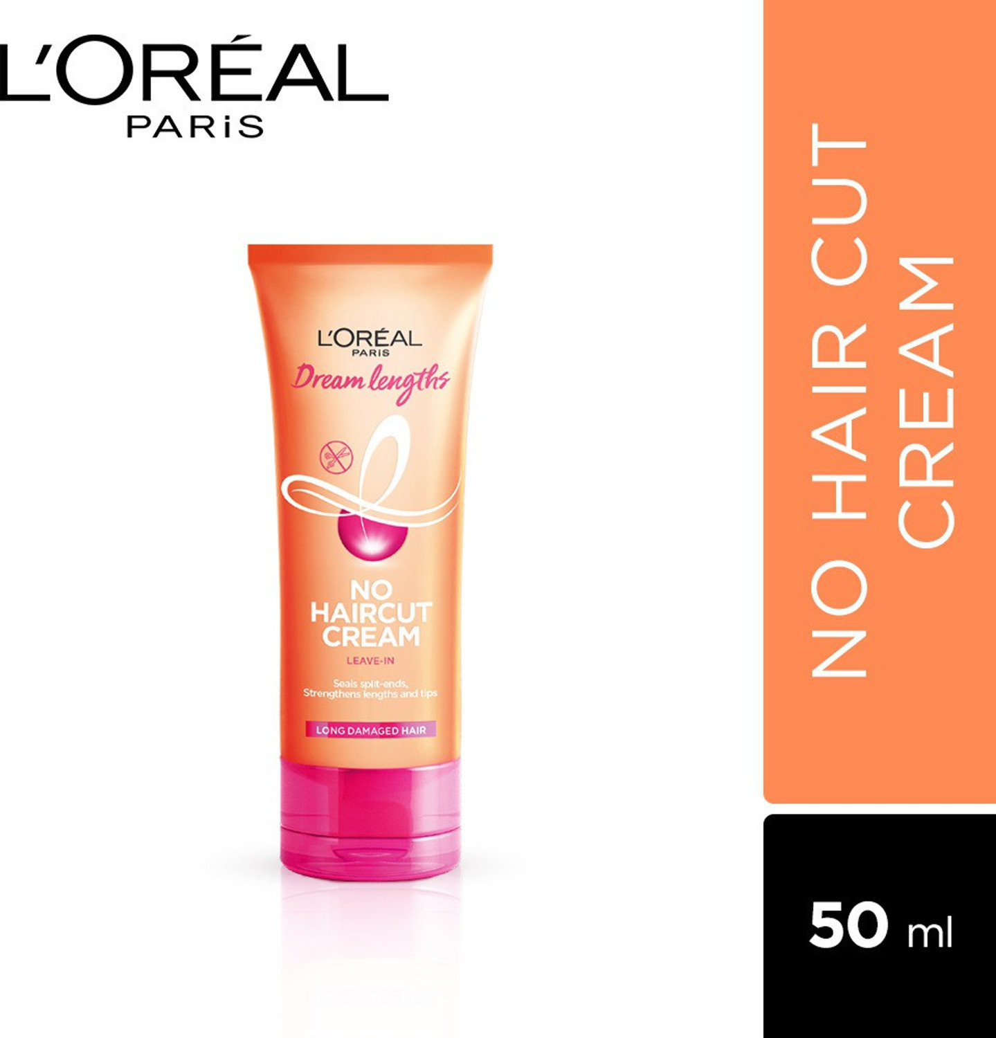 Image of L'Oreal Paris Dream Lengths No Haircut Cream 50ml (Leave-In Conditioner), Sulfate free and Paraben free