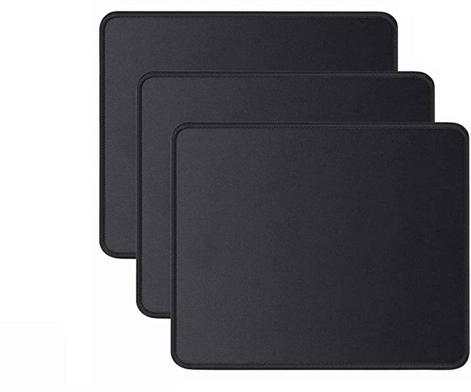 LipiWorld Mouse Pad with Stitched Edge, Premium-Textured Mouse Mat, Non-Slip Rubber Base, Water Resistance Coating Gaming Mousepad for Laptop, Desktop (Pack-3 250mmx210mmx2mm) Non Slip Base Dual Sided Mousepad