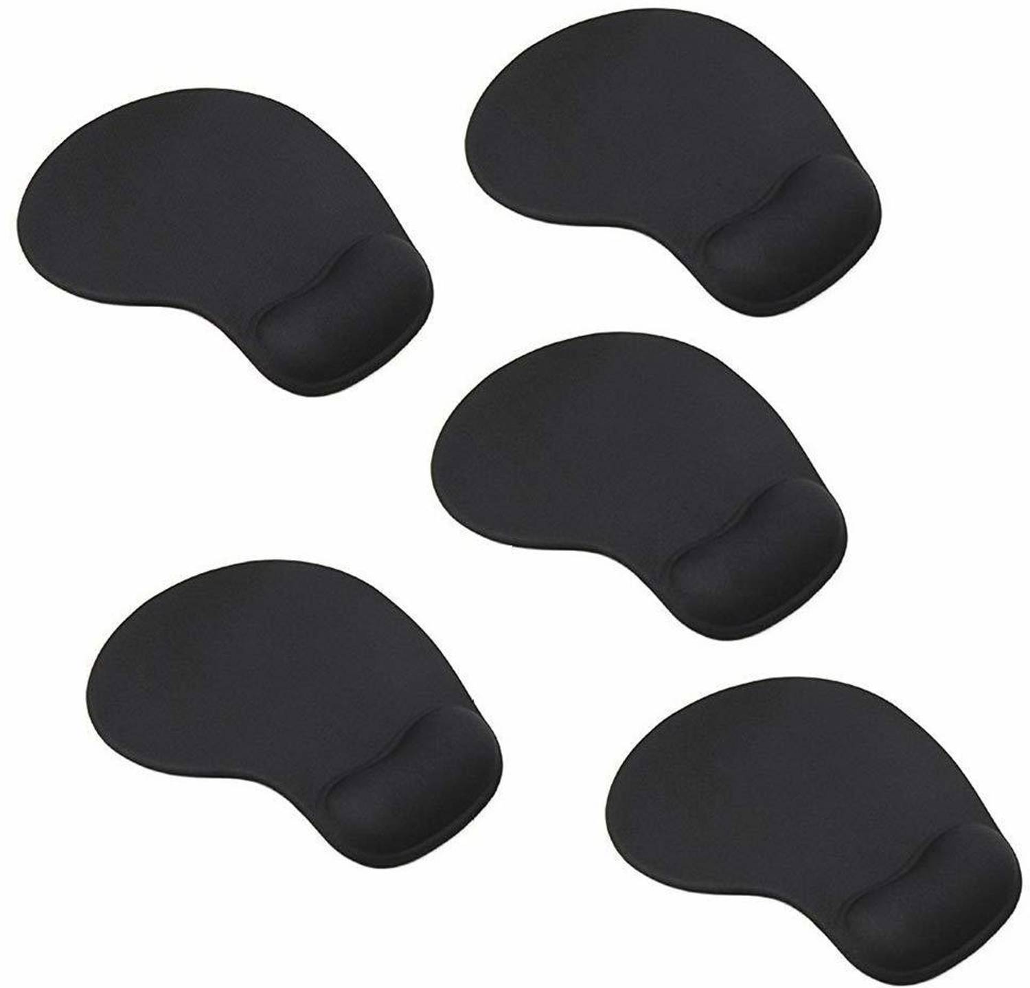 LipiWorld Mouse Pad,Ergonomically Designed Non-Slip Skid Resistant Anti-Skid Mouse Pad with Gel Wrist Rest Comfort Support Gaming Mousepad Black(Pack of 5) Non Slip Base Mousepad