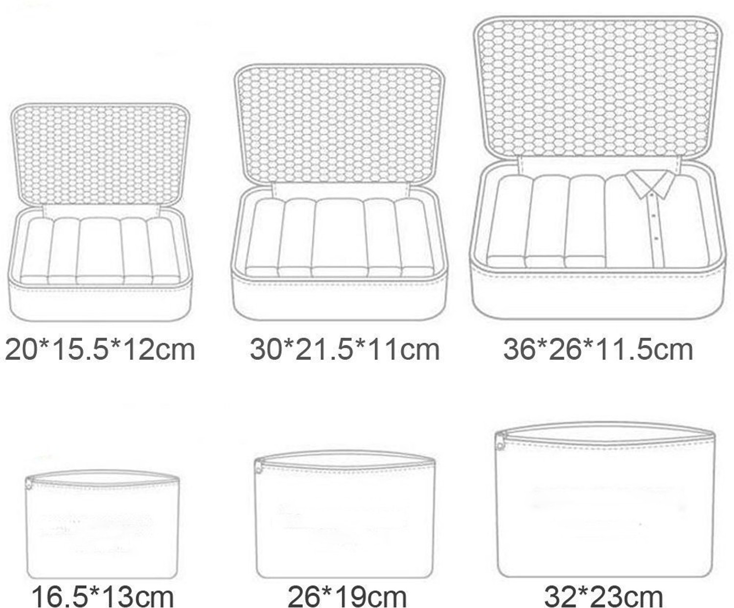 Image of Shopper52 6-Piece Packing Cubes Set with Laundry Travel Bag Multifuctional Water Resistant Mesh Clothing Storage Packages, Compression Travel Luggages Packing Organizer Pouch (Orange)