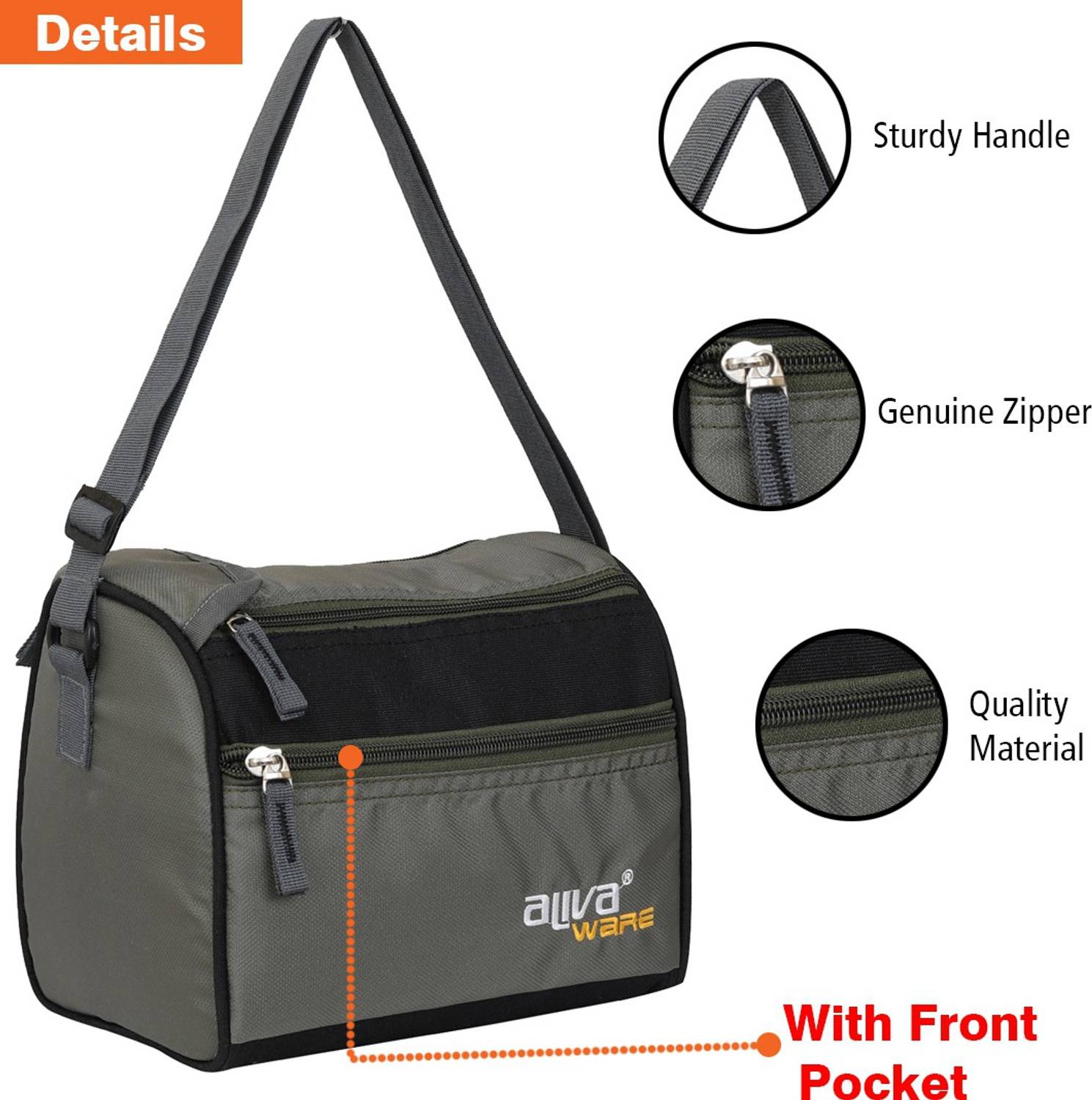 Aliva TM-01 Stylish Insulated Hot Lunch Bag For Every Use Hand Bag, Office, Traveling, School, College and More Quality Product Tested To Keep Your Food Warm And Hygienic Waterproof Lunch Bag