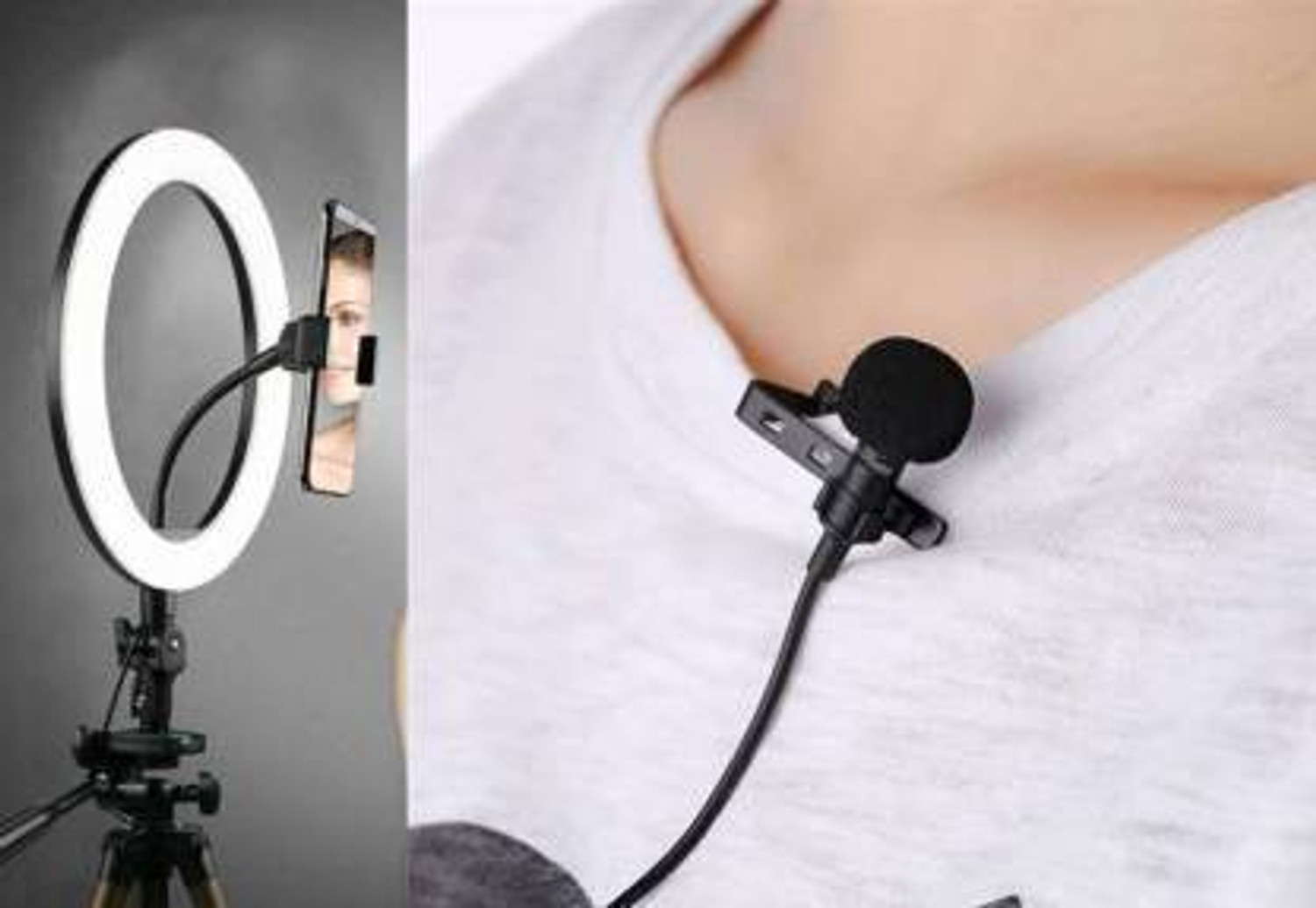 Image of ZOPHORUS Premium 10 inch Selfie Light with 6.9ft Tripod with Collar Mic Ring Flash (Black) Flash