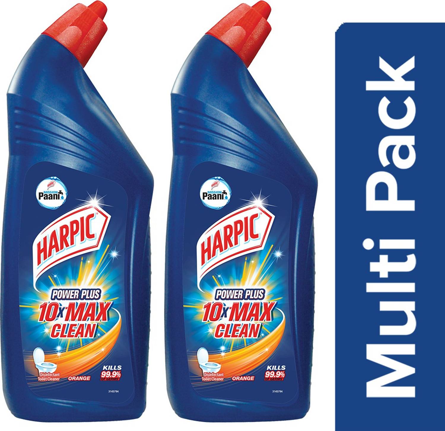 Harpic Power Plus Orange Liquid Toilet Cleaner (2 x 1 L)
