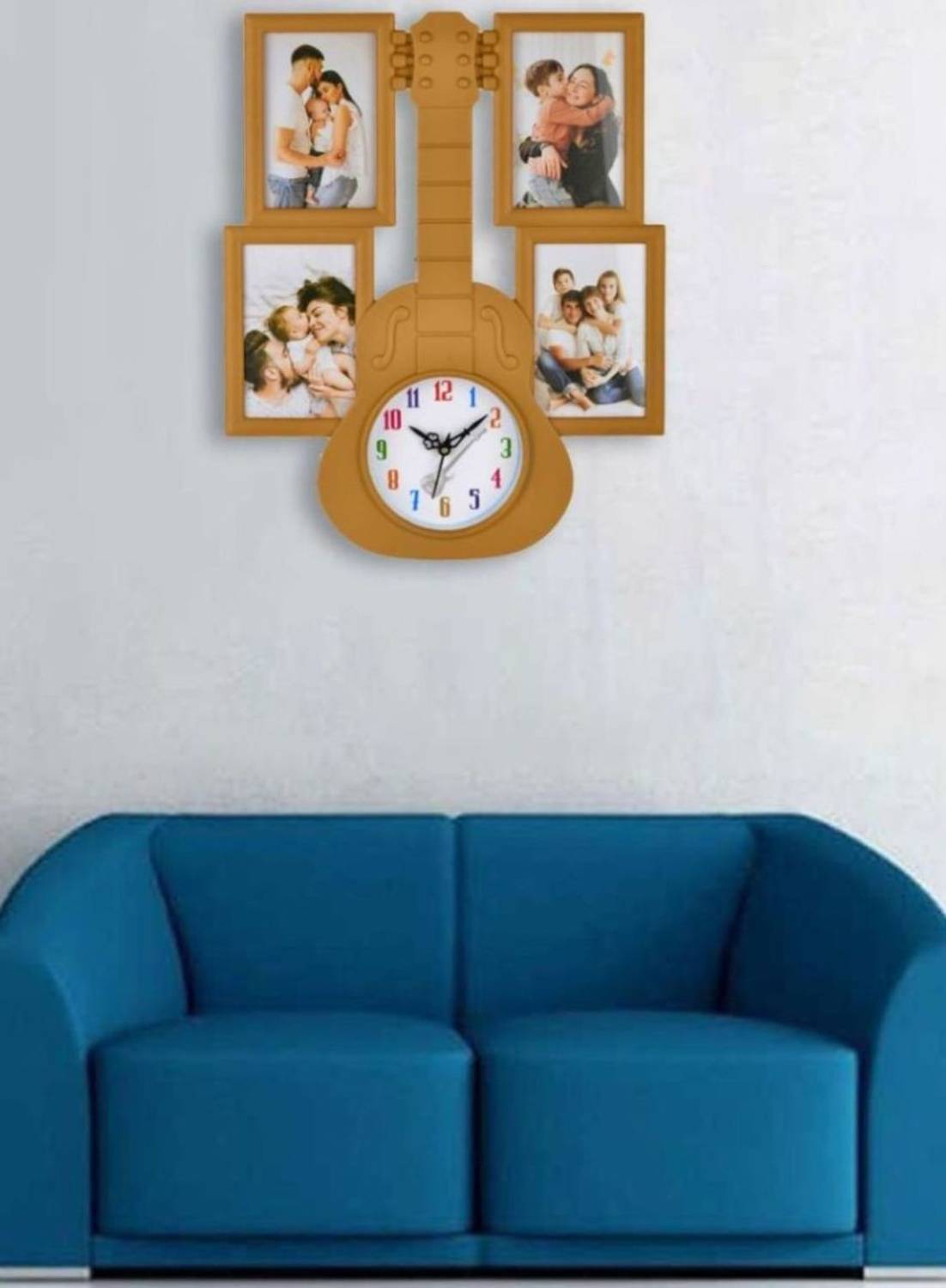 Att'z Analog 43.5 cm X 35.5 cm Wall Clock (Beige, With Glass, Sta
