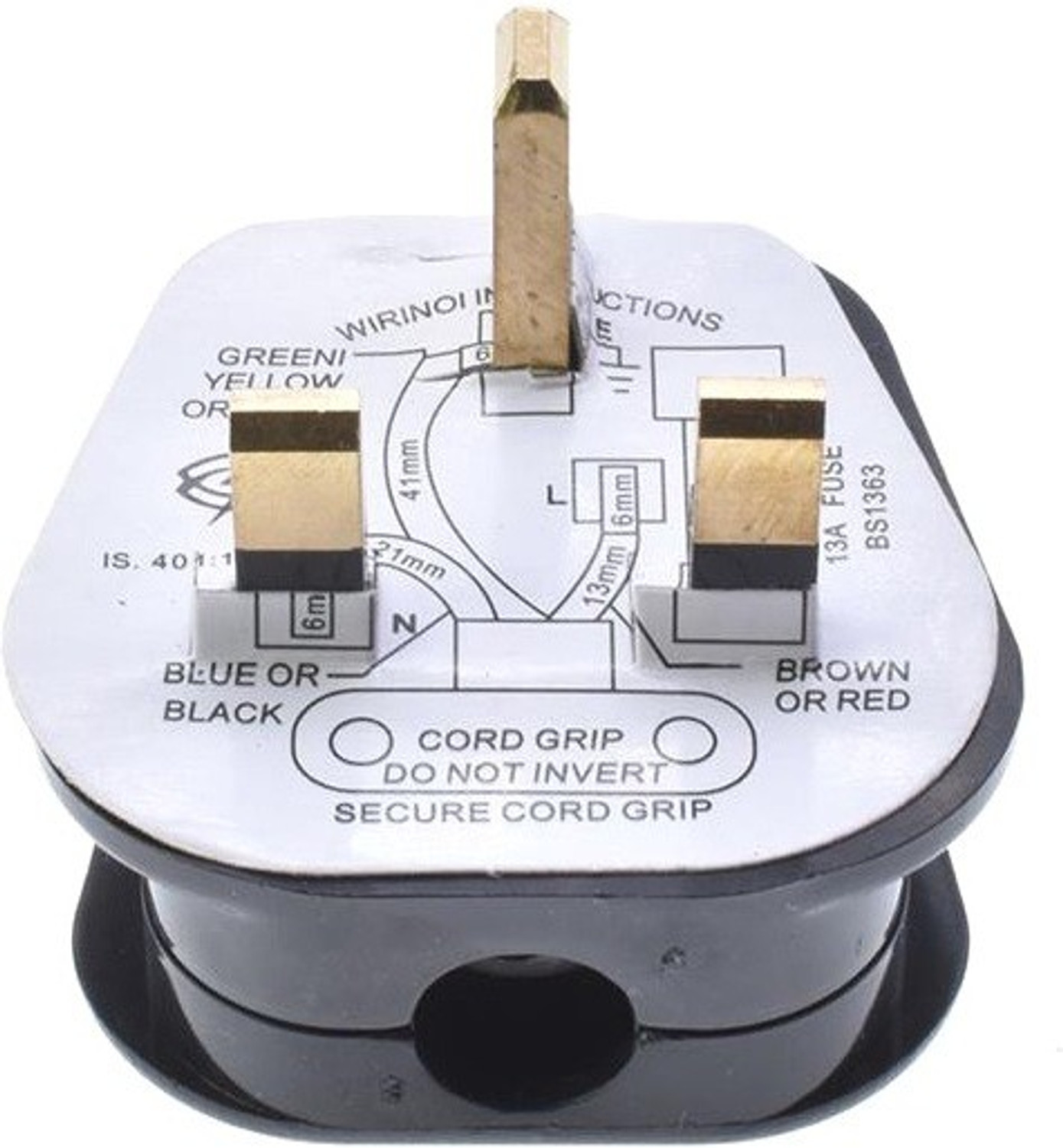Image of WOWSOME UK Type Flat Pin Universal 3 Pin 13 AMP Plug Appliance Power cord Socket Adapter with Fuse Three Pin Plug
