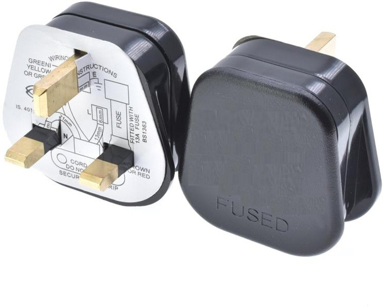 Image of WOWSOME UK Type Flat Pin Universal 3 Pin 13 AMP Plug Appliance Power cord Socket Adapter with Fuse Three Pin Plug