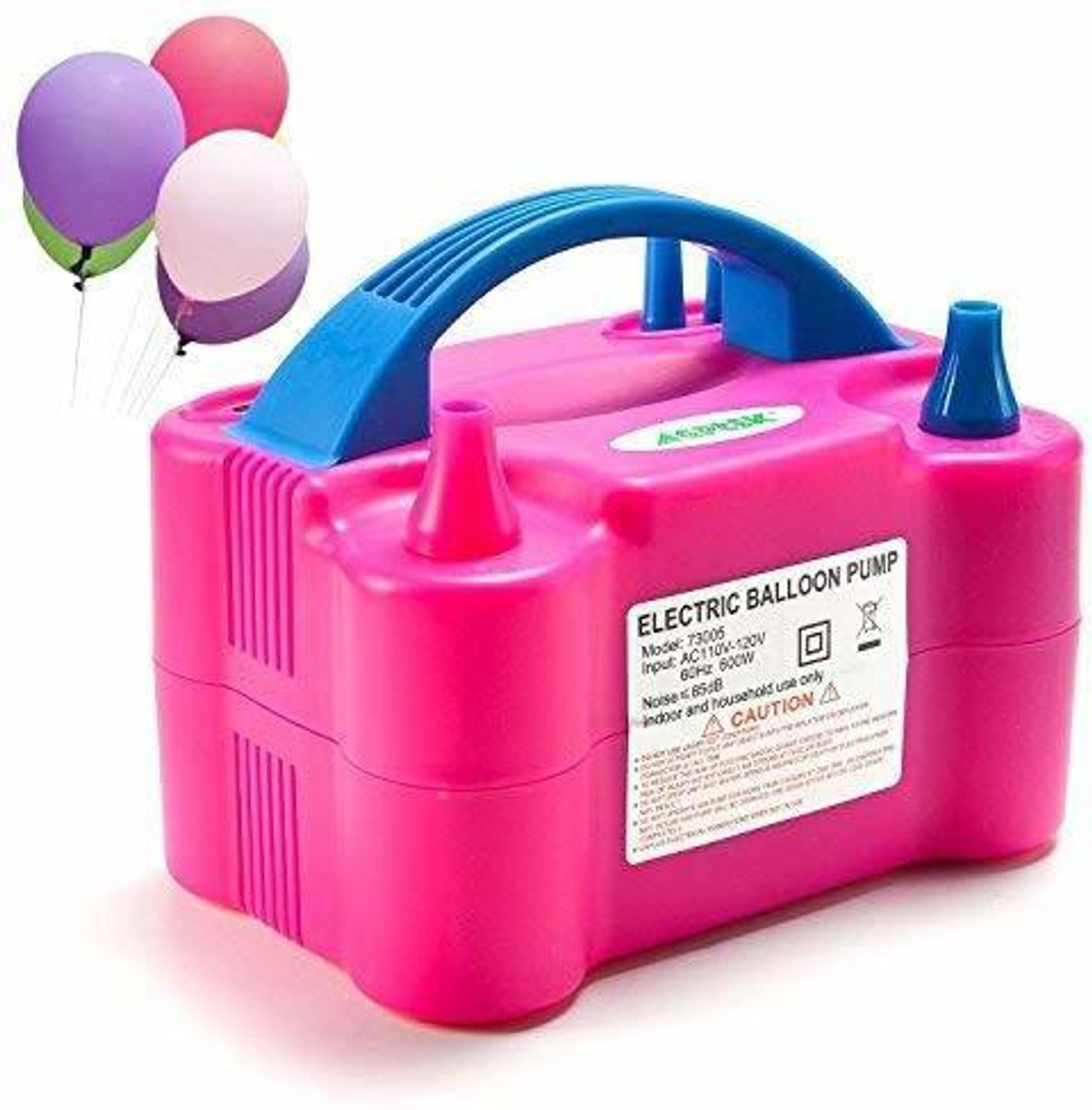 Image of Rozi Decoration Electric Air Pump for Balloons Balloon Pump (Pink, Blue)