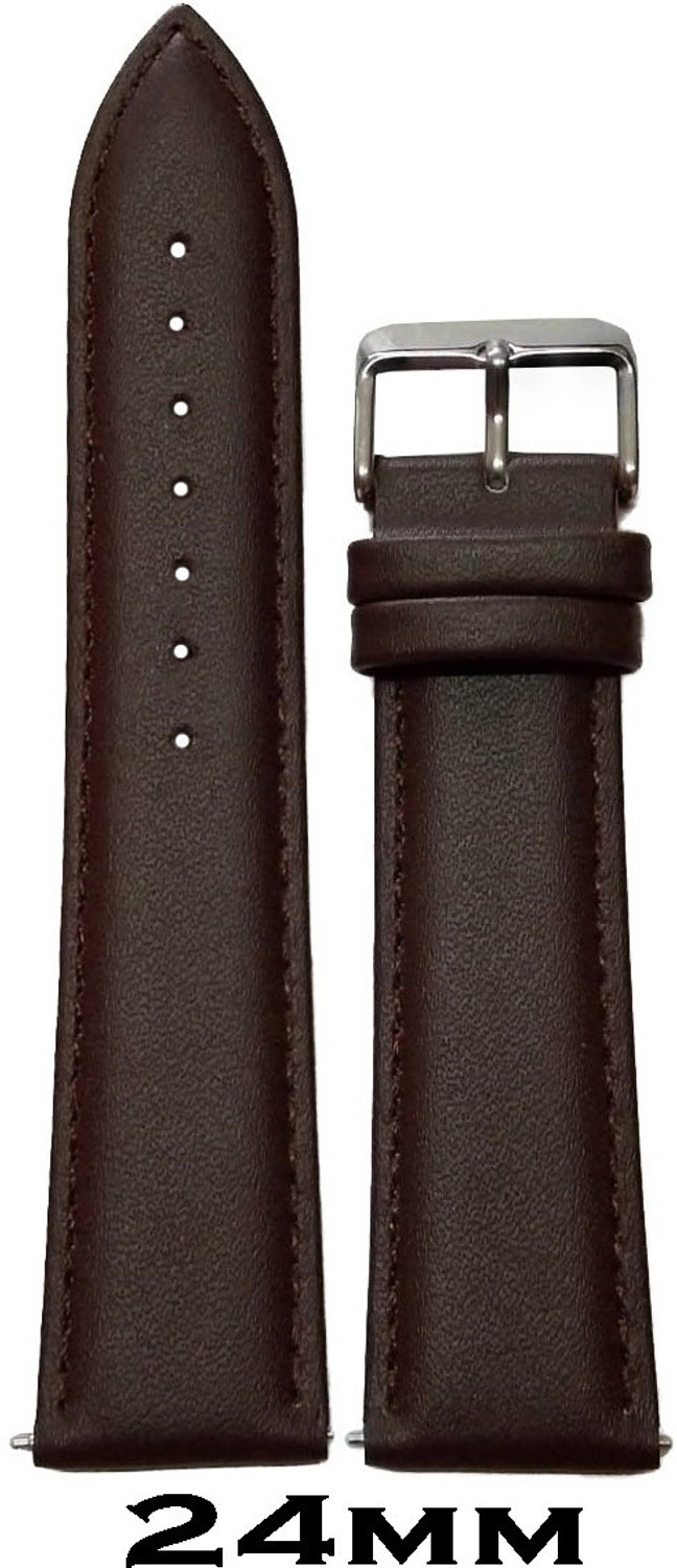 Image of Suru Creation U267 Plain Padded inchQuick Release inch Ogive Tip 24 mm Genuine Leather Watch Strap