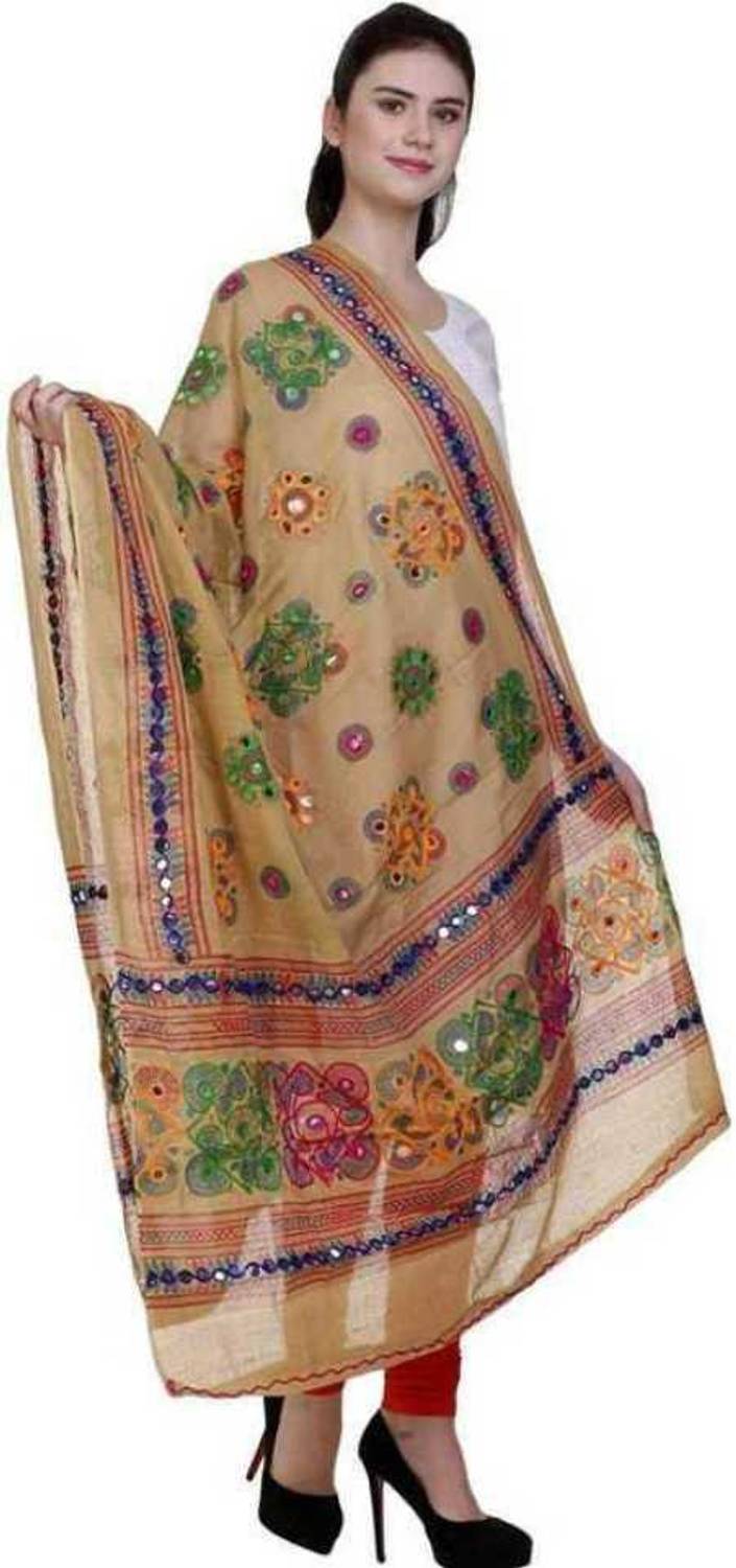 raj-rajeshwari collection Pure Cotton Embroidered Women Dupatta