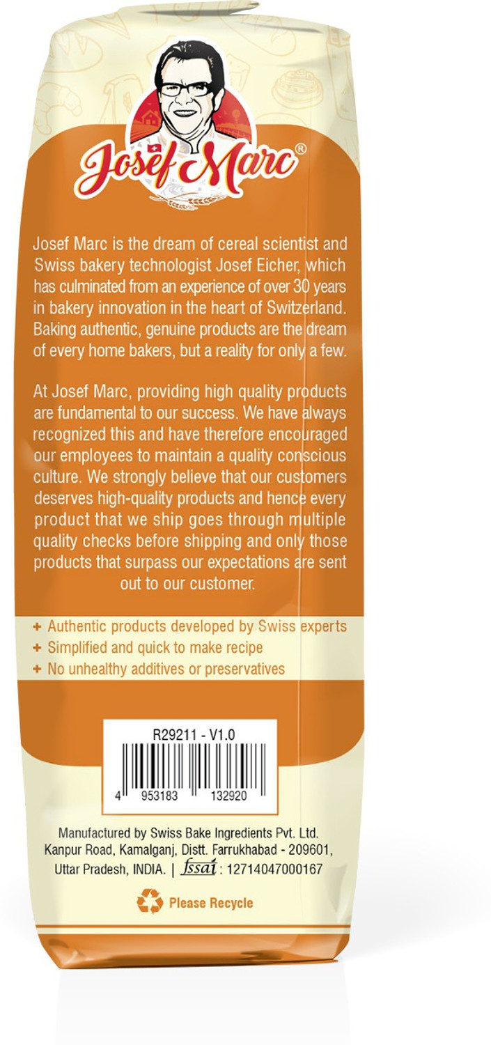 Image of Josef Marc Belgian Waffle Mix, 4 LBS (1.8kg) - Belgian Waffle Vanilla Mix, Easy to Use, Just Add Water, Formulated in Switzerland 1800 g