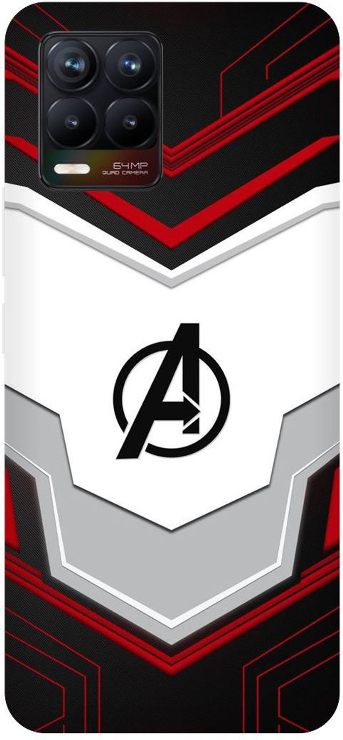 Image of Bluvver Back Cover for Realme 8, RMX3085, Printed Avenger Ironman Logo Mobile Back Cover