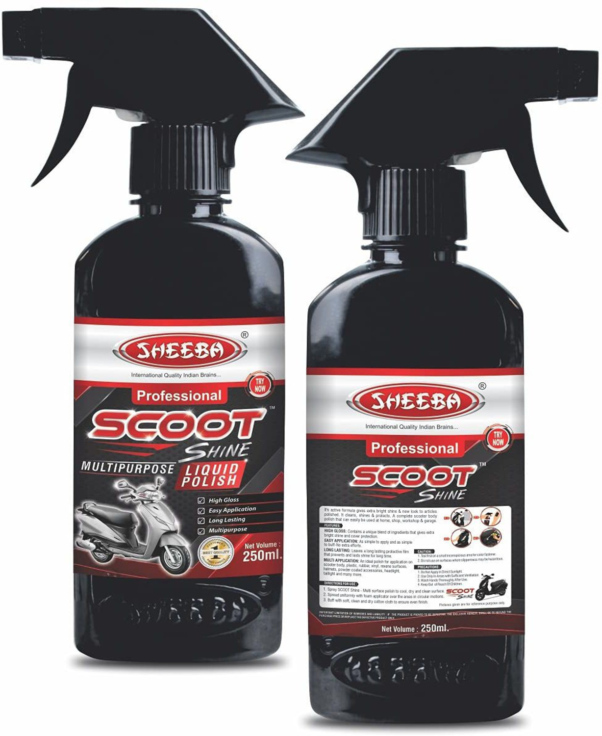 Image of Sheeba Liquid Car Polish for Windscreen, Leather, Tyres, Metal Parts, Dashboard, Chrome Accent, Headlight, Exterior