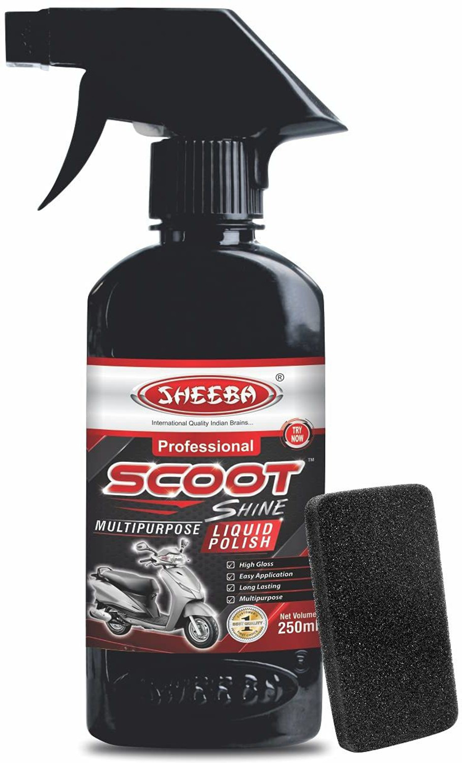 Image of Sheeba Liquid Car Polish for Windscreen, Leather, Tyres, Metal Parts, Dashboard, Chrome Accent, Headlight, Exterior