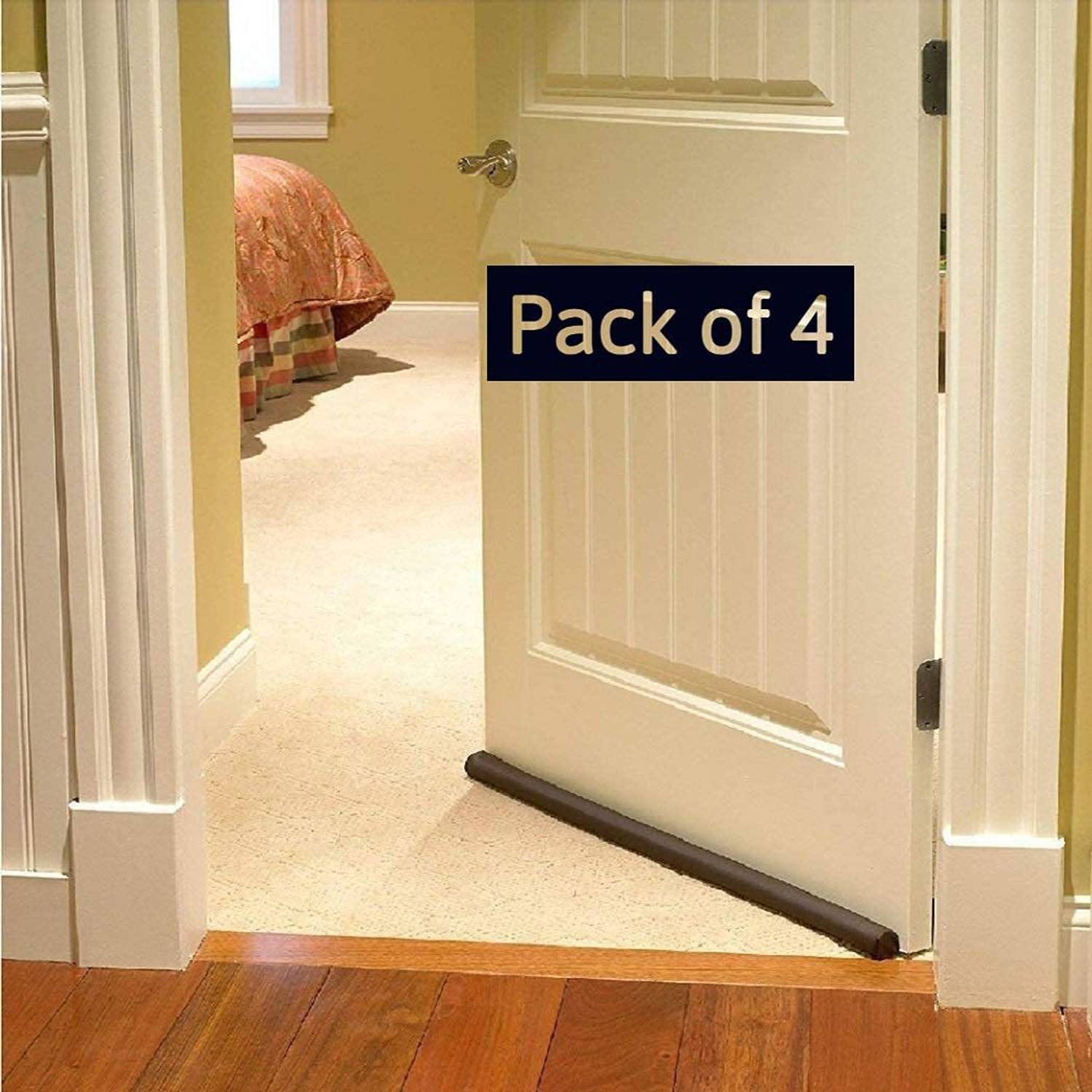BONGERKING PVC Door Seal Draught/Draft Guard Door Closer Bottom Sealing Strip, for Energy Saving, Noise Cancellation and Cooling Saver ( 42 Inch) - Pack of 4 Floor Mounted Door Stopper
